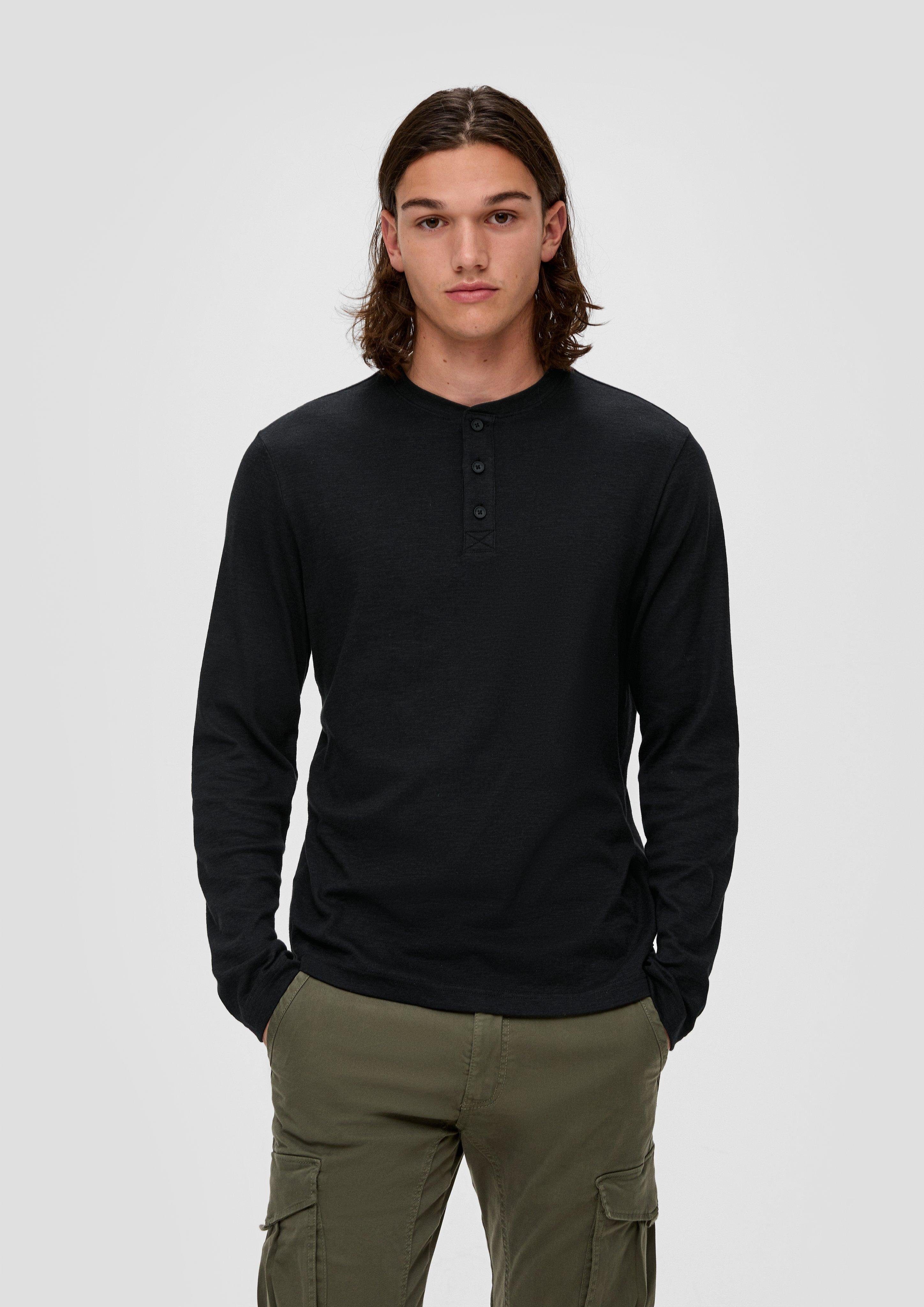 QS Langarmshirt T-Shirt schwarz