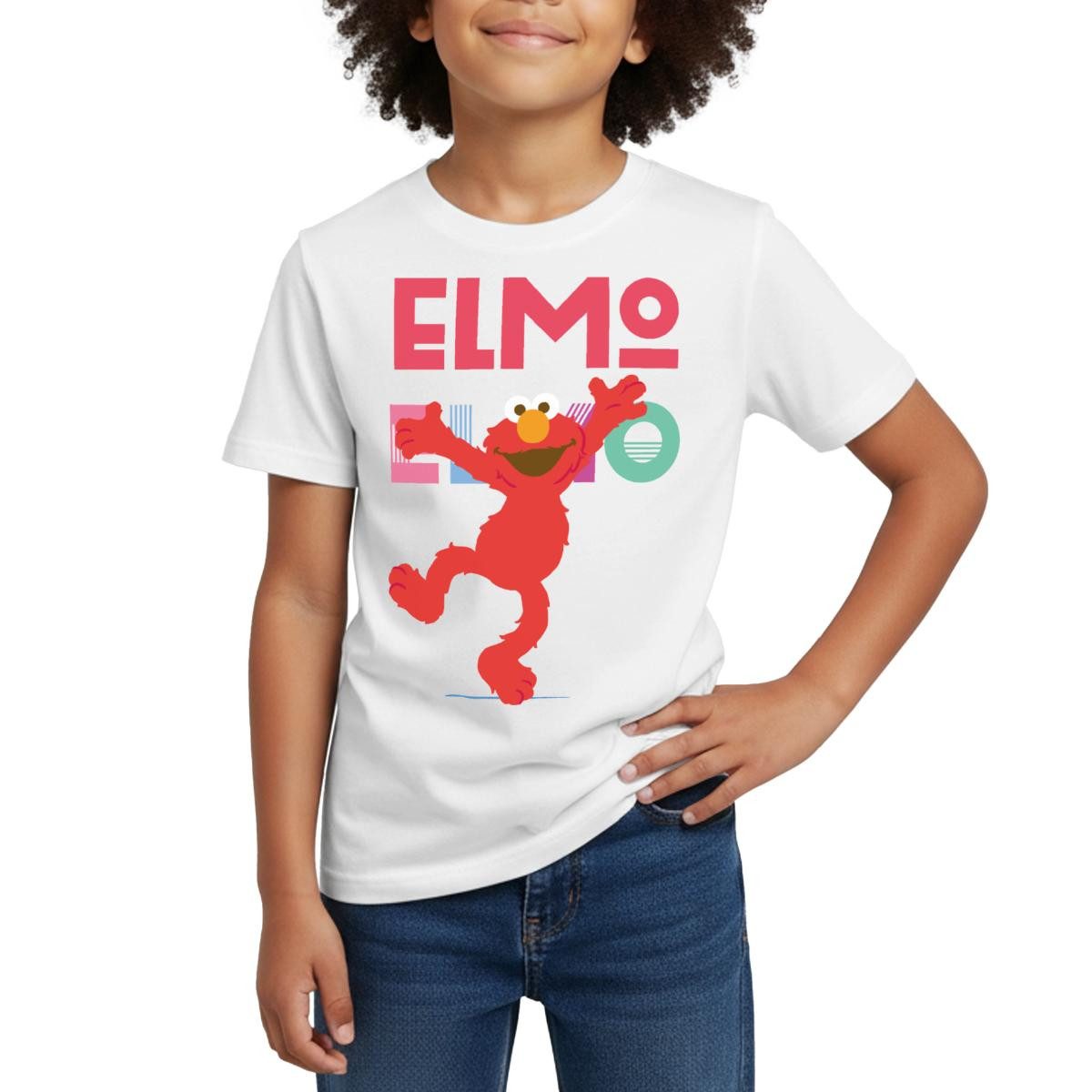 T-Shirt Sesamstraße Elmo Springt vor Freude Kinder T-Shirt