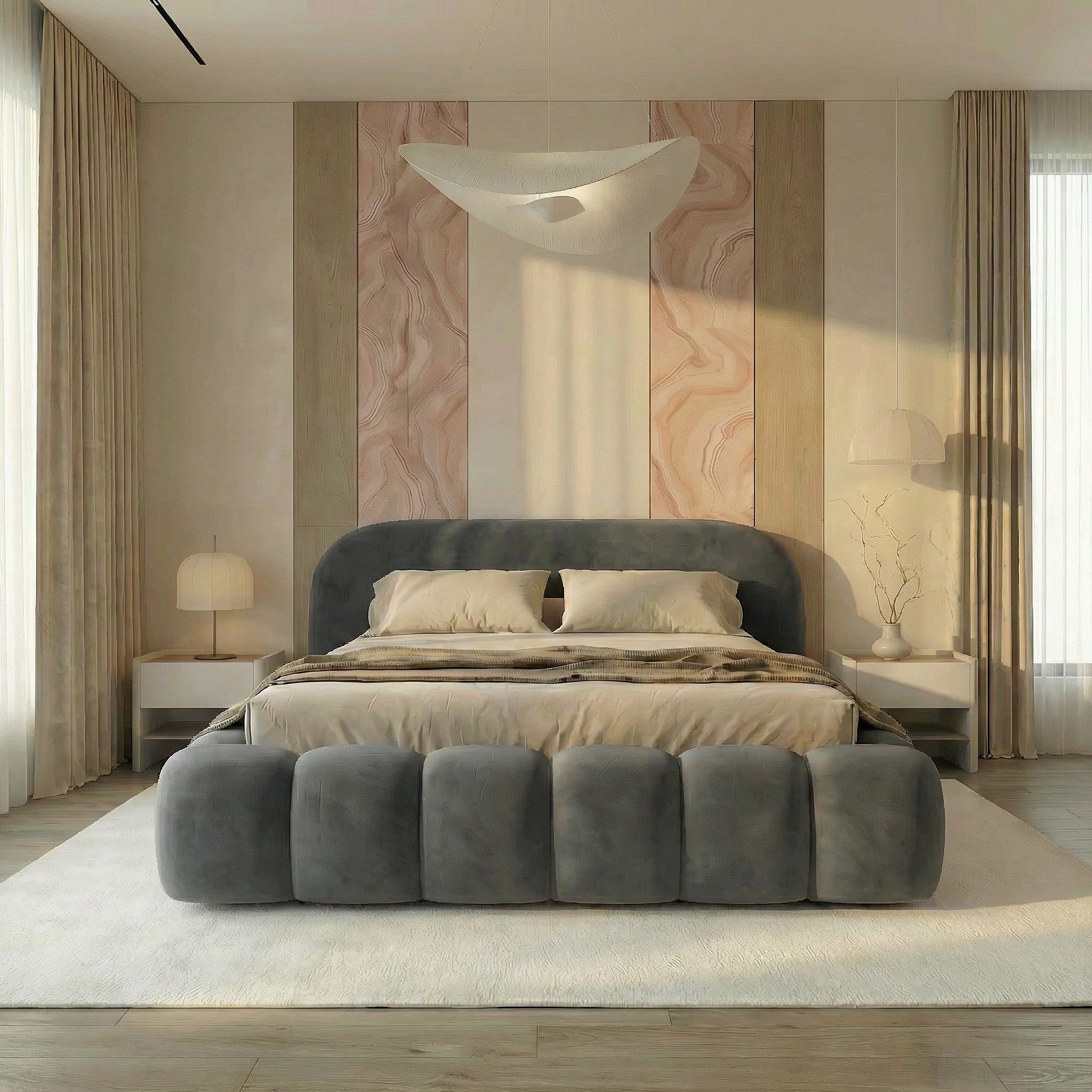 thematys Polsterbett mit Bettkasten, CLOUD 140x200 160x200 180x200 200x200cm (Kopfteil im Oversize-Look und Stauraum – weich, modern und pflegeleicht), Inklusive Lattenrost)