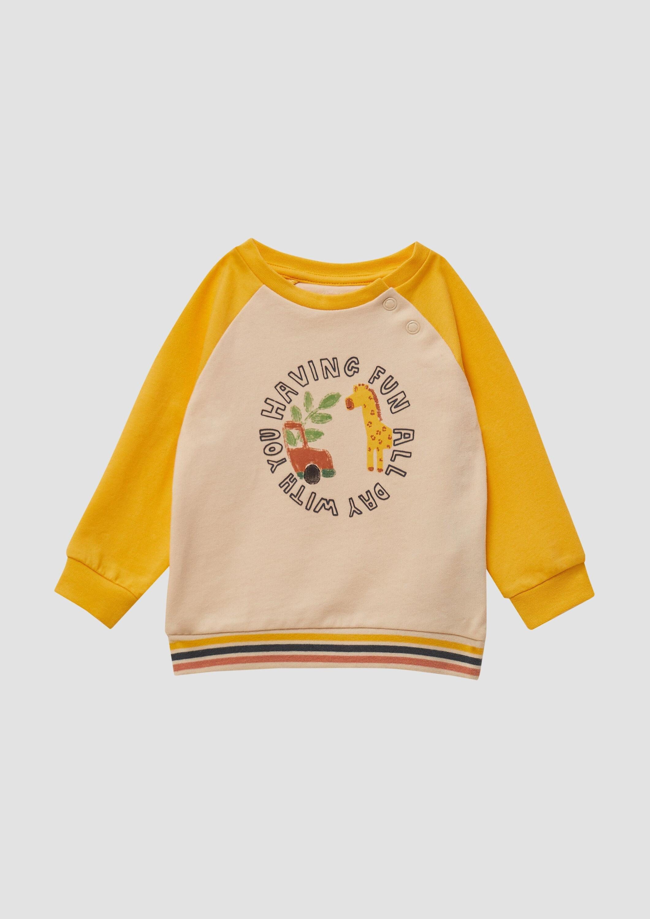 s.Oliver Sweatshirt Sweatshirt Leichtes Sweatshirt aus Baumwollstretch mit Print-Details