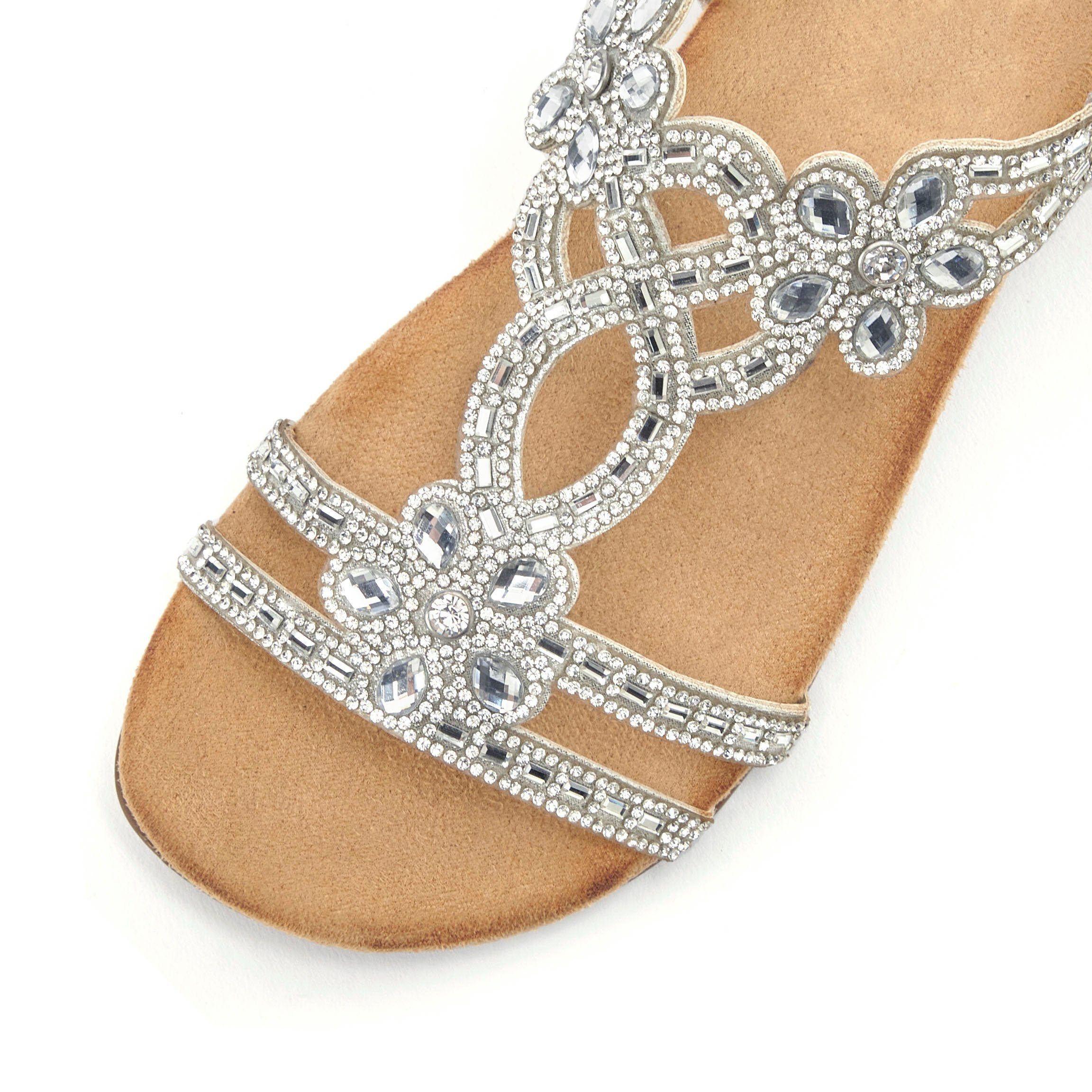 Vivance Sommerschuh, offener Schuh, Sandalette, Sandale mit elastischen Riemen & eleganten Glitzersteinen VEGAN