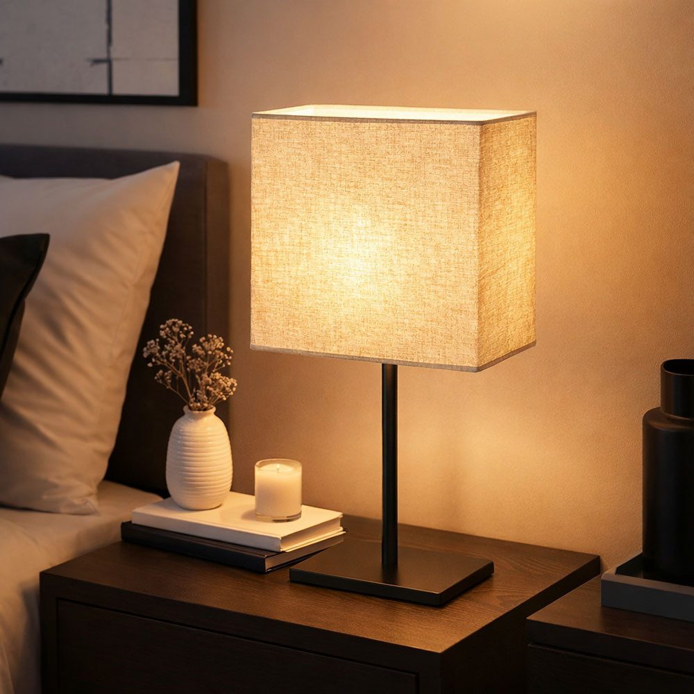 FISCHER & HONSEL Tischleuchte, Leuchtmittel nicht inklusive, Tischleuchte Beistelllampe Schreibtischlampe Schlafzimmerlampe