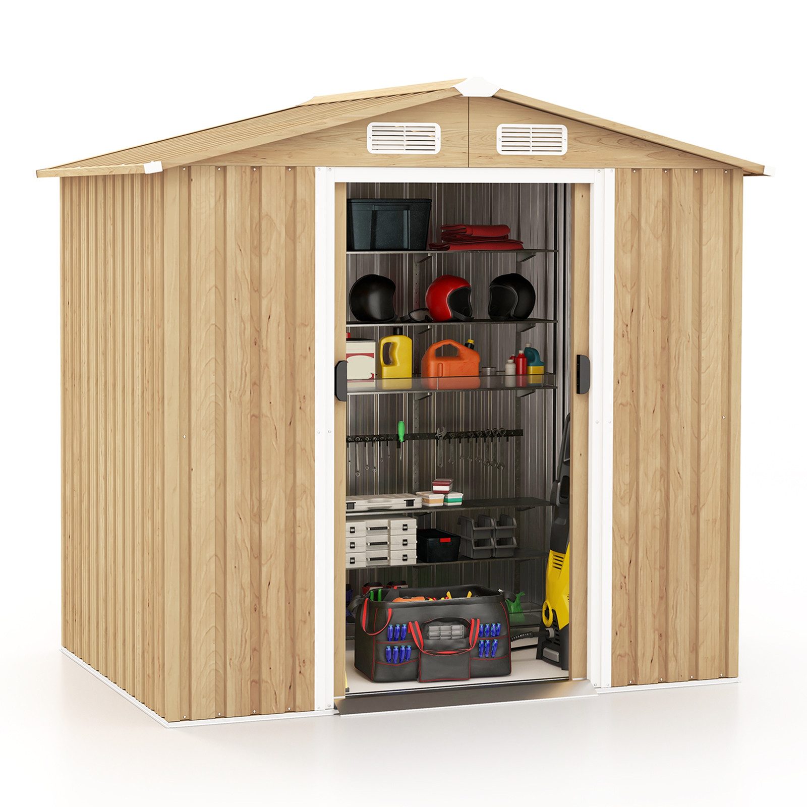COSTWAY Gerätehaus, BxT: 196x142 cm, abschließbar, günstig online kaufen