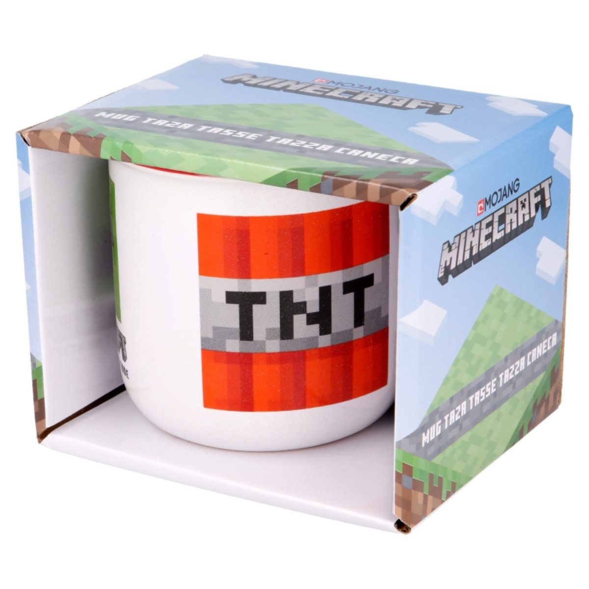 Minecraft Tasse Kaffeetasse 400 ml mit Geschenkverpackung 14 oz, Keramik