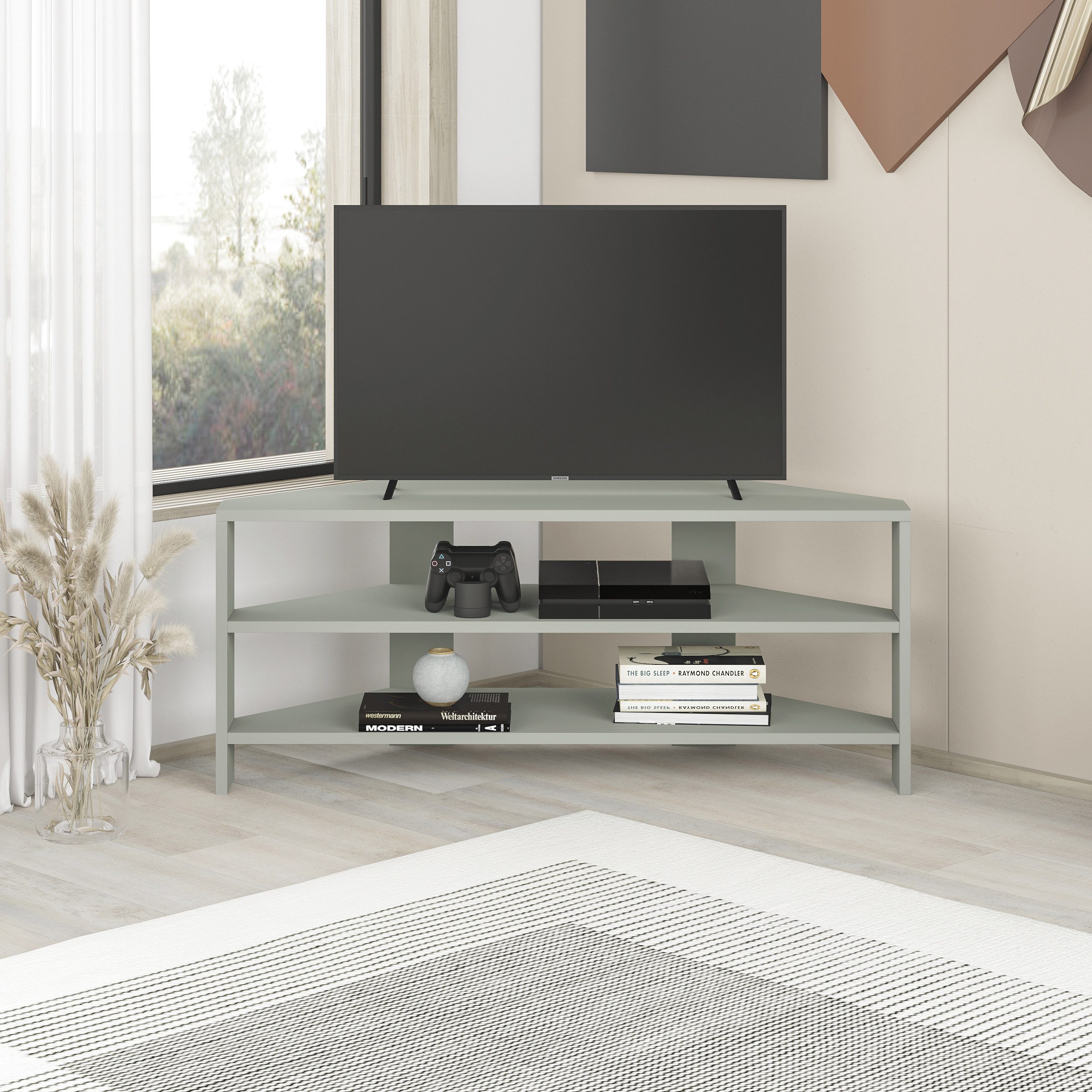 Decortie TV-Schrank Thales (1 set) Modernes Eck-Fernsehgerät Multimedia-Center, 110 x 36 x 45 cm