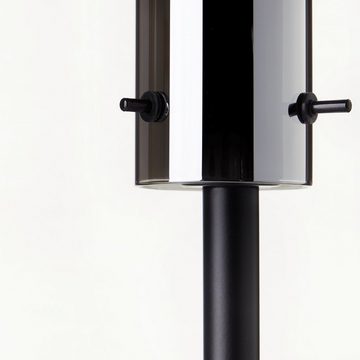 Brilliant Tischleuchte Glasini, Glasini Tischleuchte 44cm schwarz matt/rauchglas Aluminium schwarz 1x