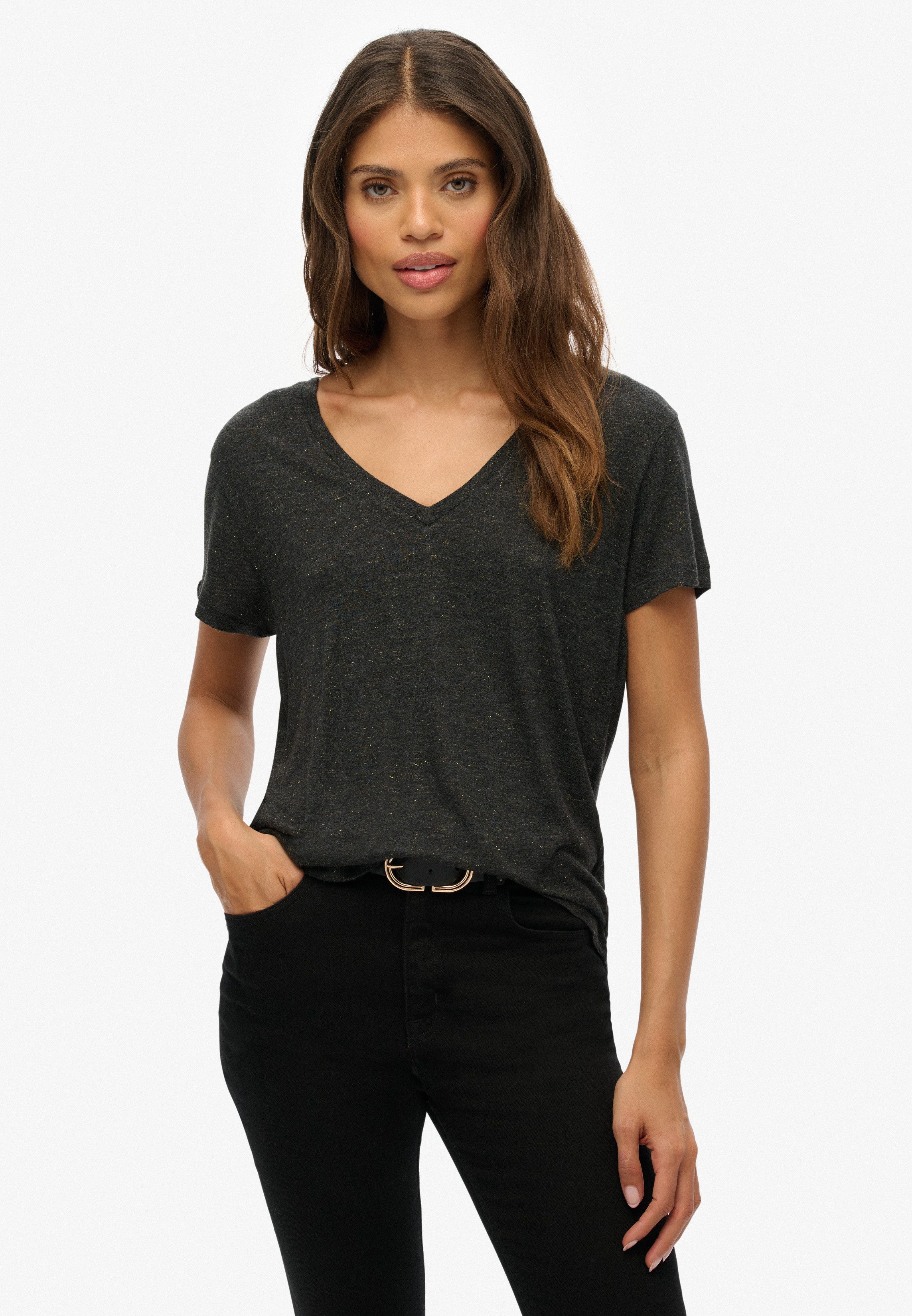 Superdry T-Shirt STUDIOS SLUB EMB VEE günstig online kaufen