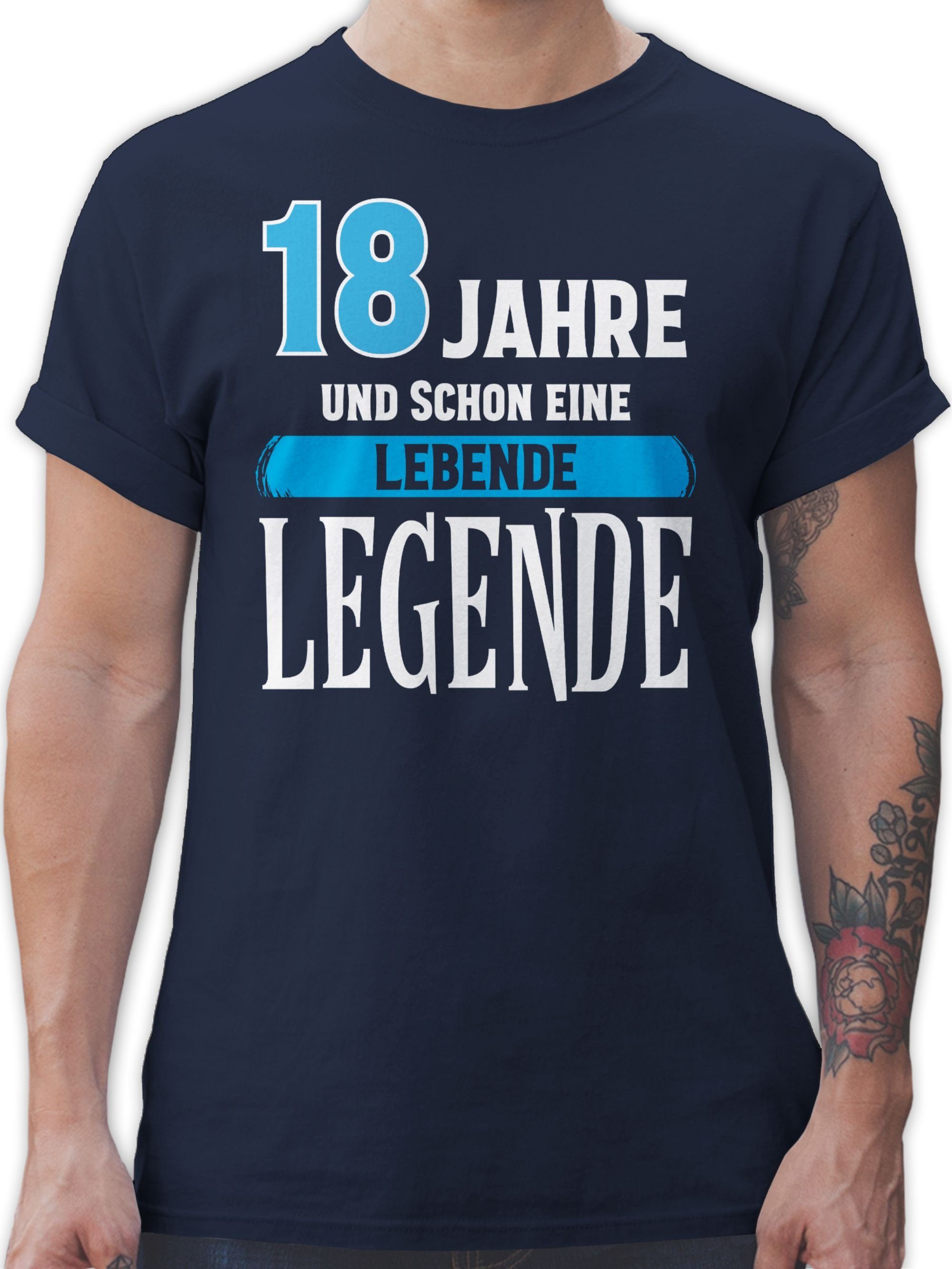 Shirtracer T-Shirt Achtzehnter Legende 18. Geburtstag 2 Navy Blau
