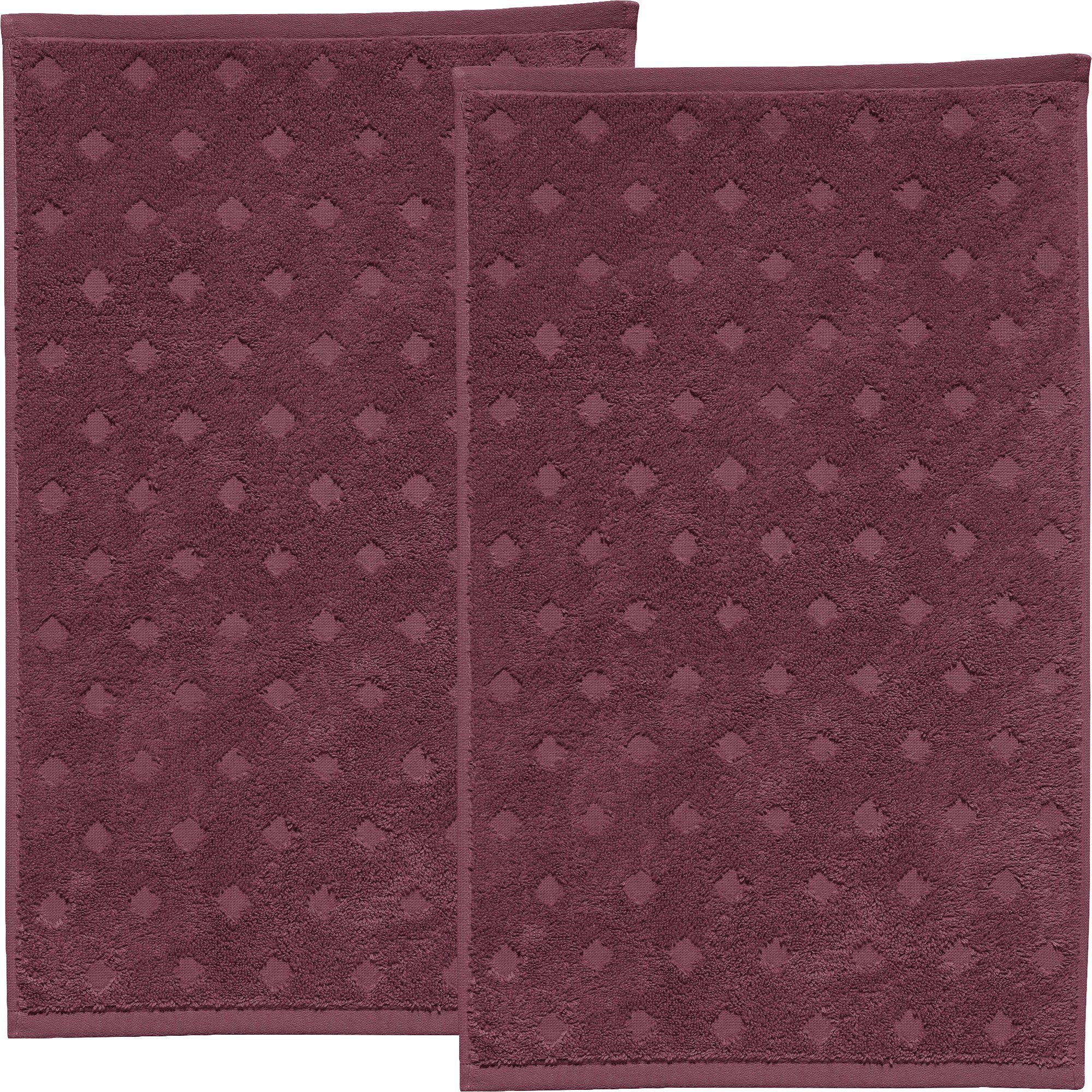 Erwin Müller Gästehandtuch Gästetuch "Baden-Baden" 2er-Pack, Frottier, Walk-Frottier Uni