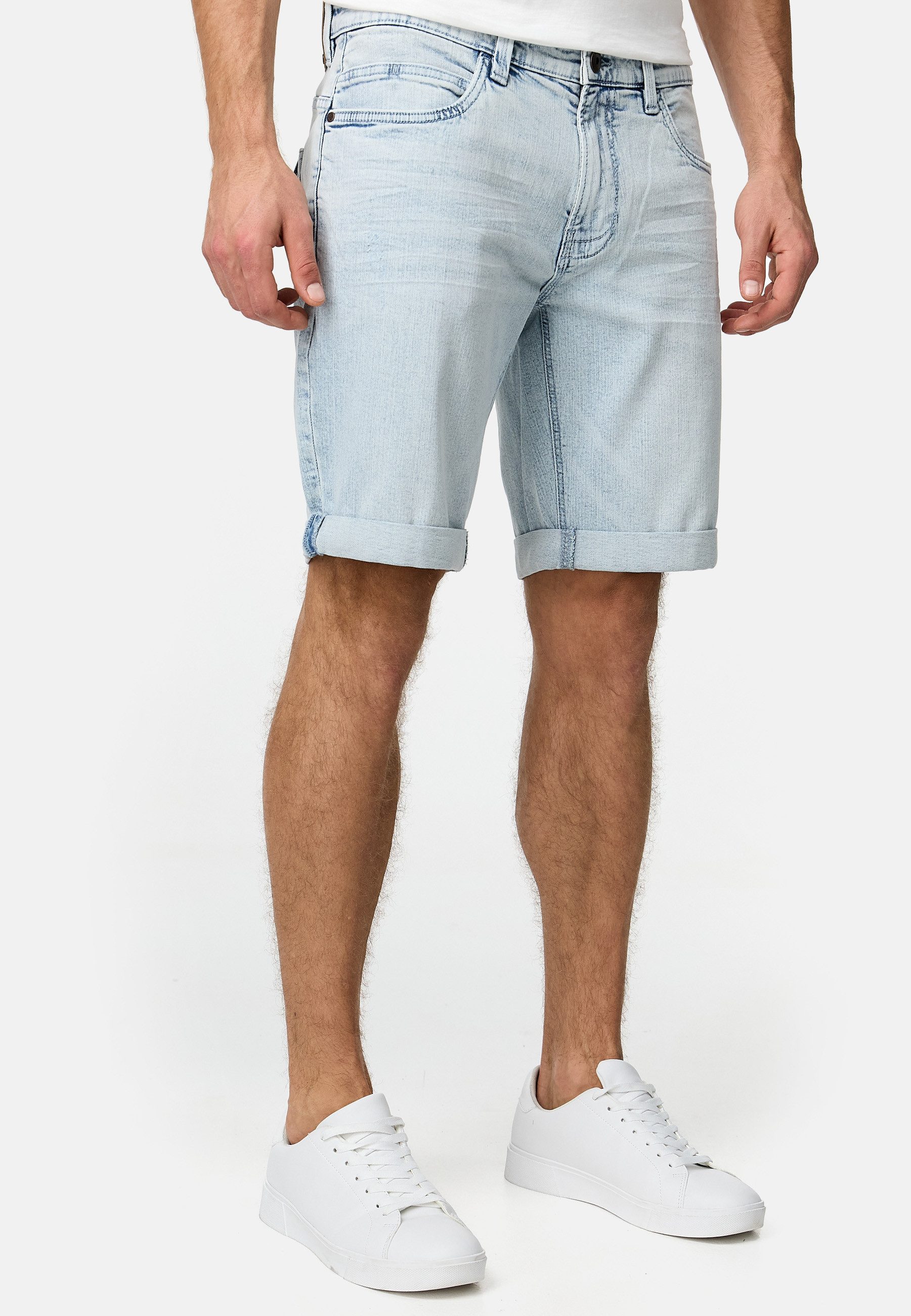 Indicode Jeansshorts Herren Caden Jeans Shorts Herrenshorts mit 5 Taschen, Denimstyle