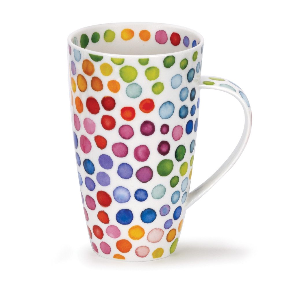 Dunoon Tasse Becher Henley Hot Spots 600 ml Bone China Kaffeetasse 15 cm Teetasse, 1-tlg., Porzellan, Spülmaschinengeeignet