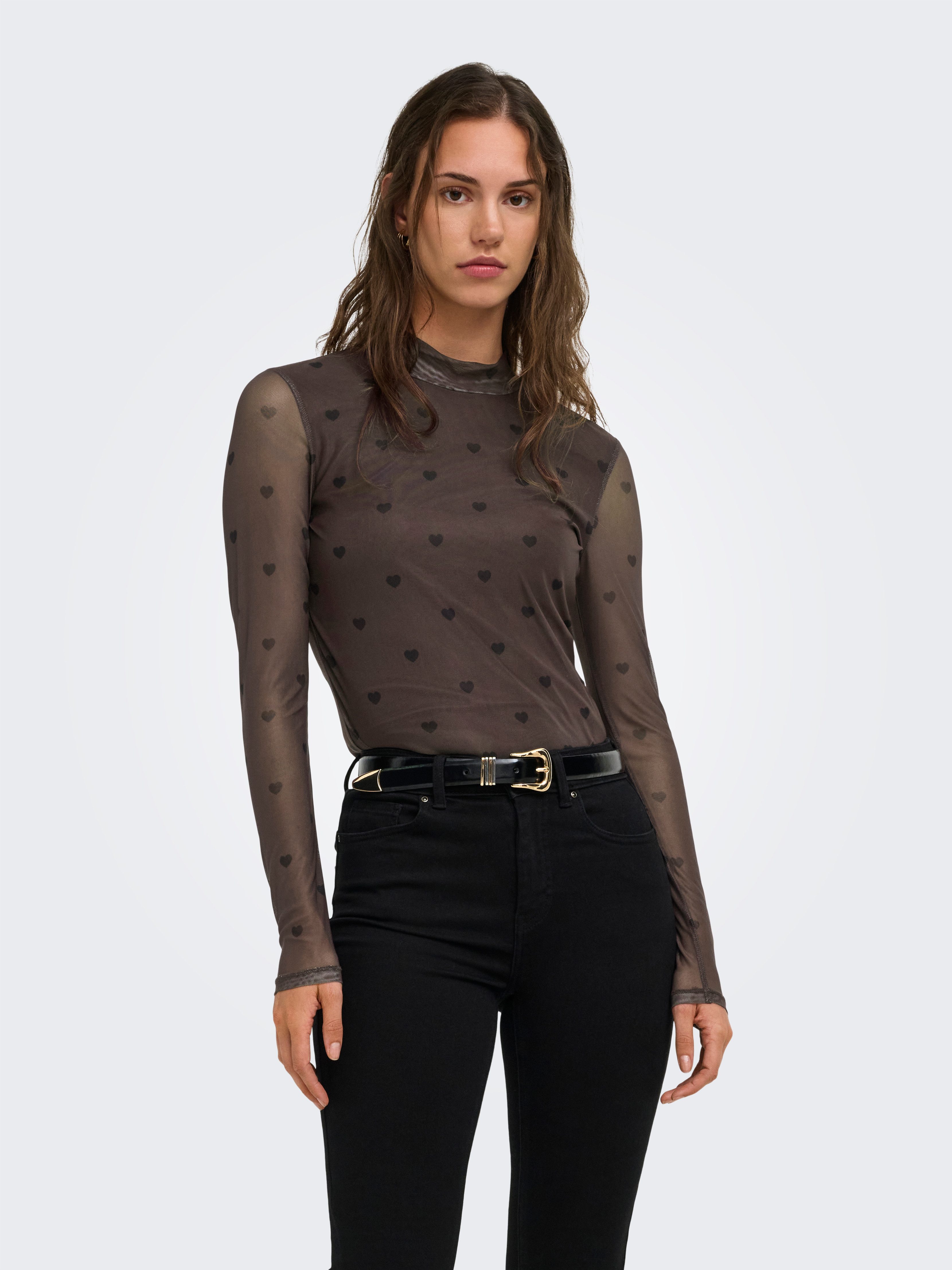 ONLY Langarmshirt ONLERICA LIFE MESH L/S TOP JRS NOOS Kunstfaser mit Stretch, regular fit