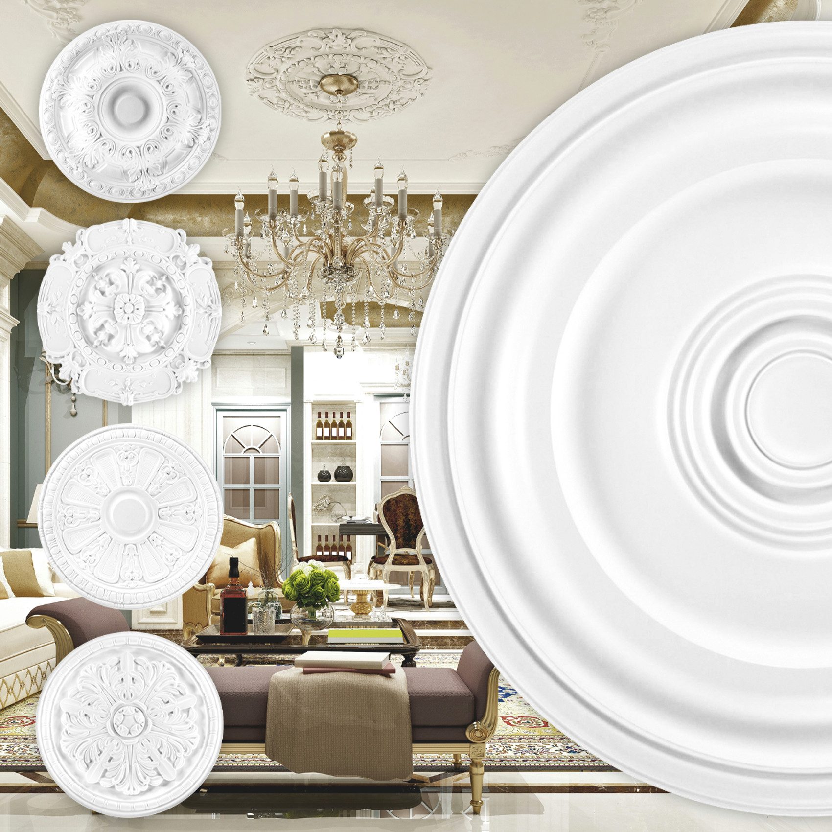 Grand Decor Wanddekoobjekt R117 (Stuckrosette aus günstig online kaufen