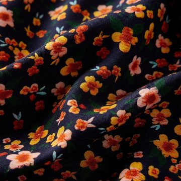 vidaXL Strickpullover Kinderhemd mit Stehkragen Blumenmuster Marineblau 116
