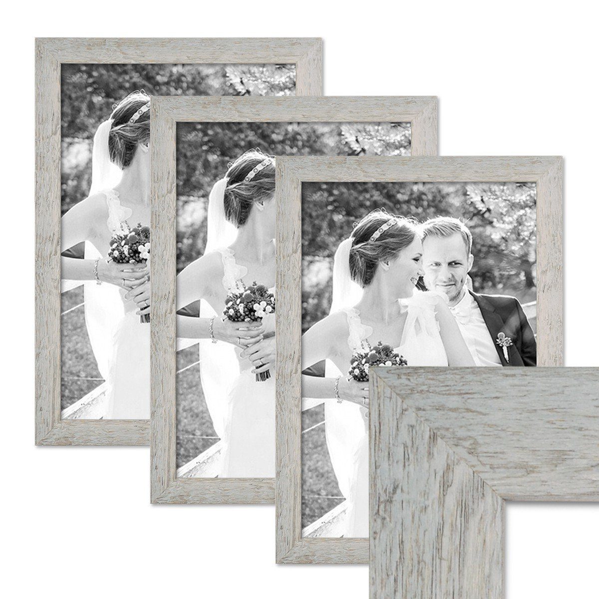PHOTOLINI Bilderrahmen 3er Set Strandhaus Rustikal günstig online kaufen
