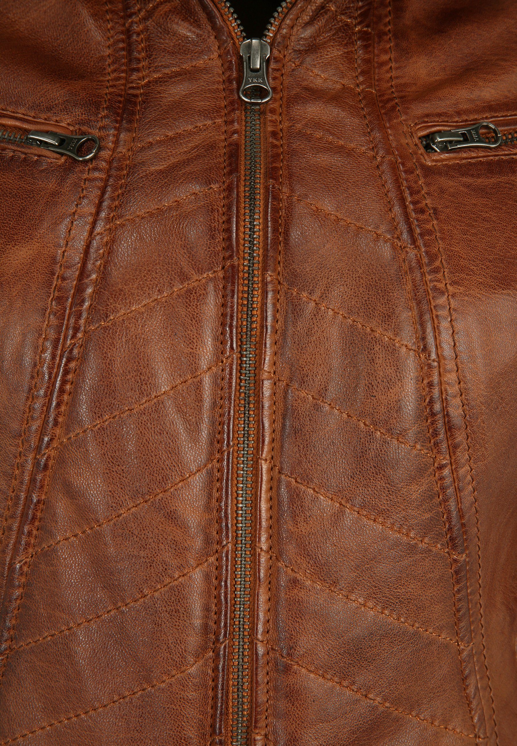 "RENATE" Bikerjacke Lederjacke cognac 7eleven