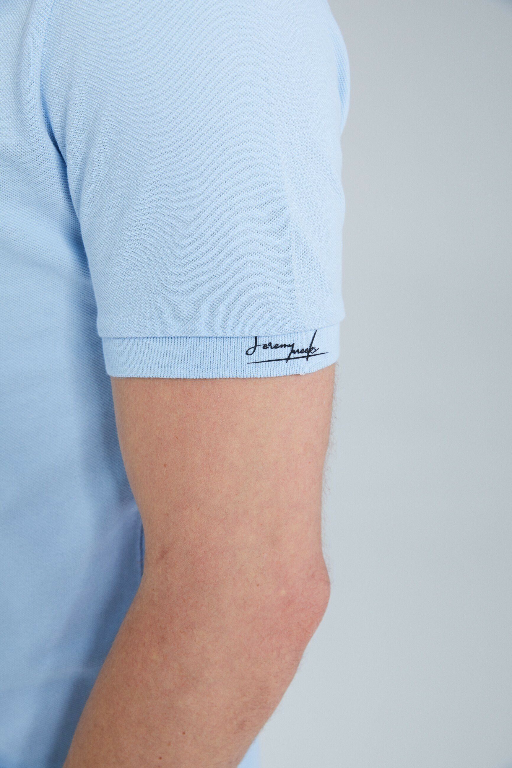 JEREMY Stickerei Hellblau MEEKS Poloshirt Poloshirt mit