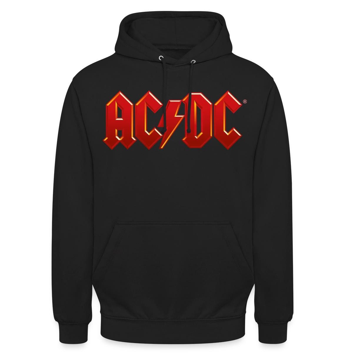 Spreadshirt Hoodie AC/DC Klassisches Logo Mit Blitz Unisex Hoodie (1-tlg) Unisex-Schnitt: Sitzt bei Männern körpernah, bei Frauen weit