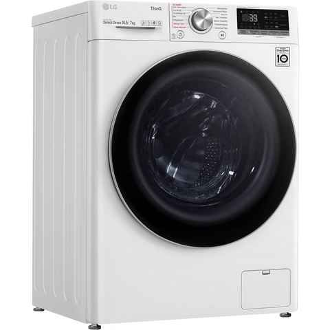 LG Waschtrockner V7WD107H2E, 10,5 kg, 7 kg, 1400 U/min, TurboWash® - Waschen in nur 39 Minuten