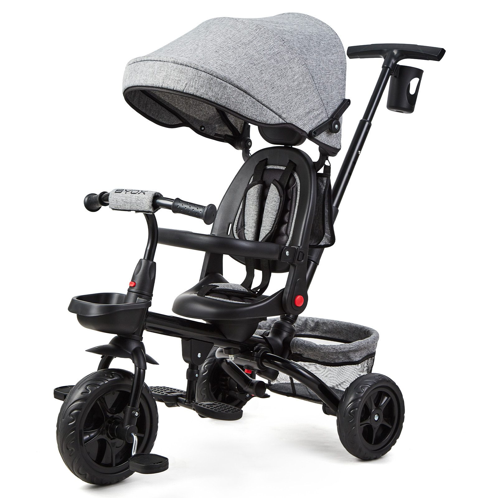 Dreirad ab 1 Jahr mit Schubstange,Babyfahrrad mit Umkehrbarem Sitz