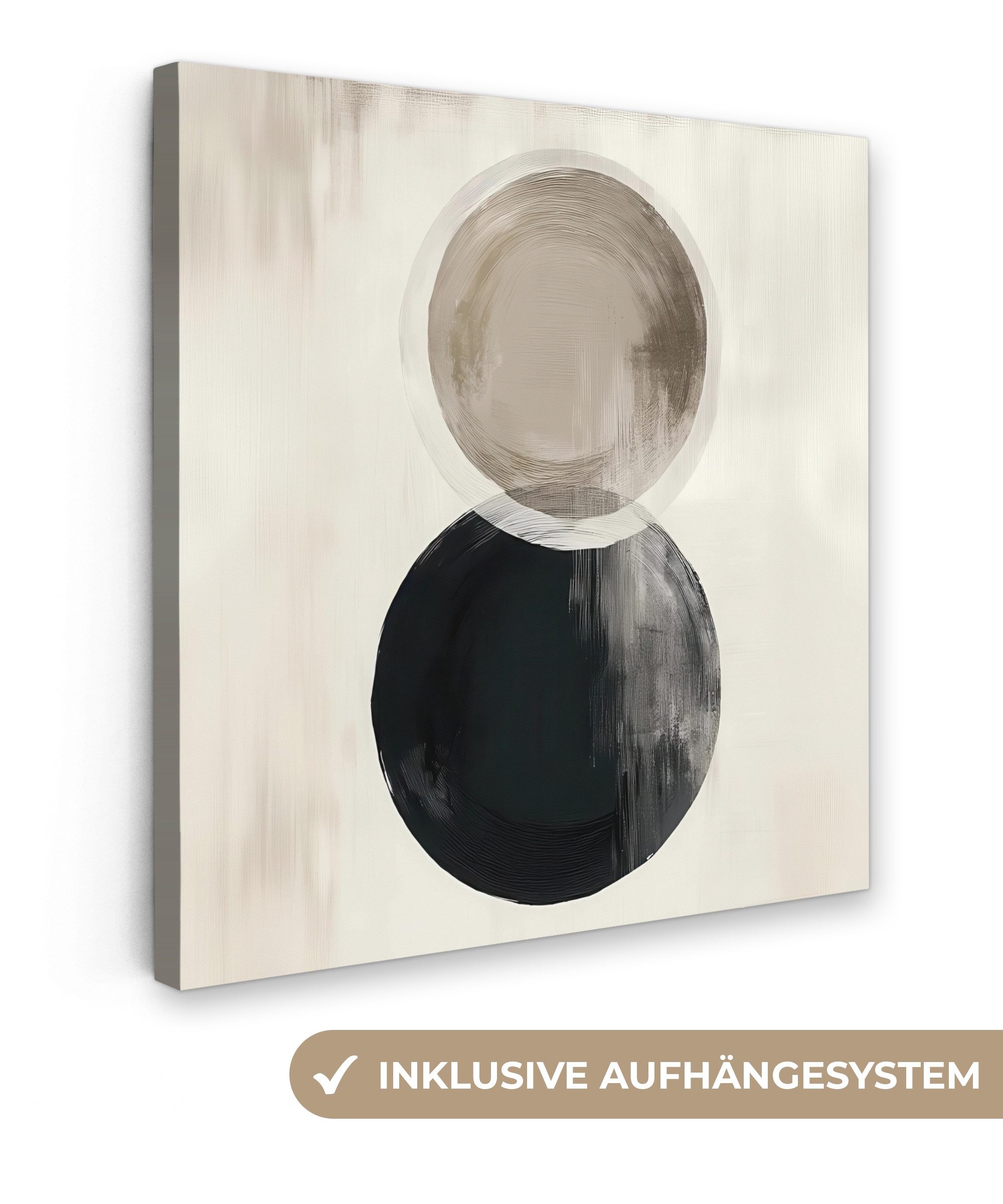 OneMillionCanvasses® Leinwandbild Kreise - Form - Beige - Abstrakt, Fotodru günstig online kaufen
