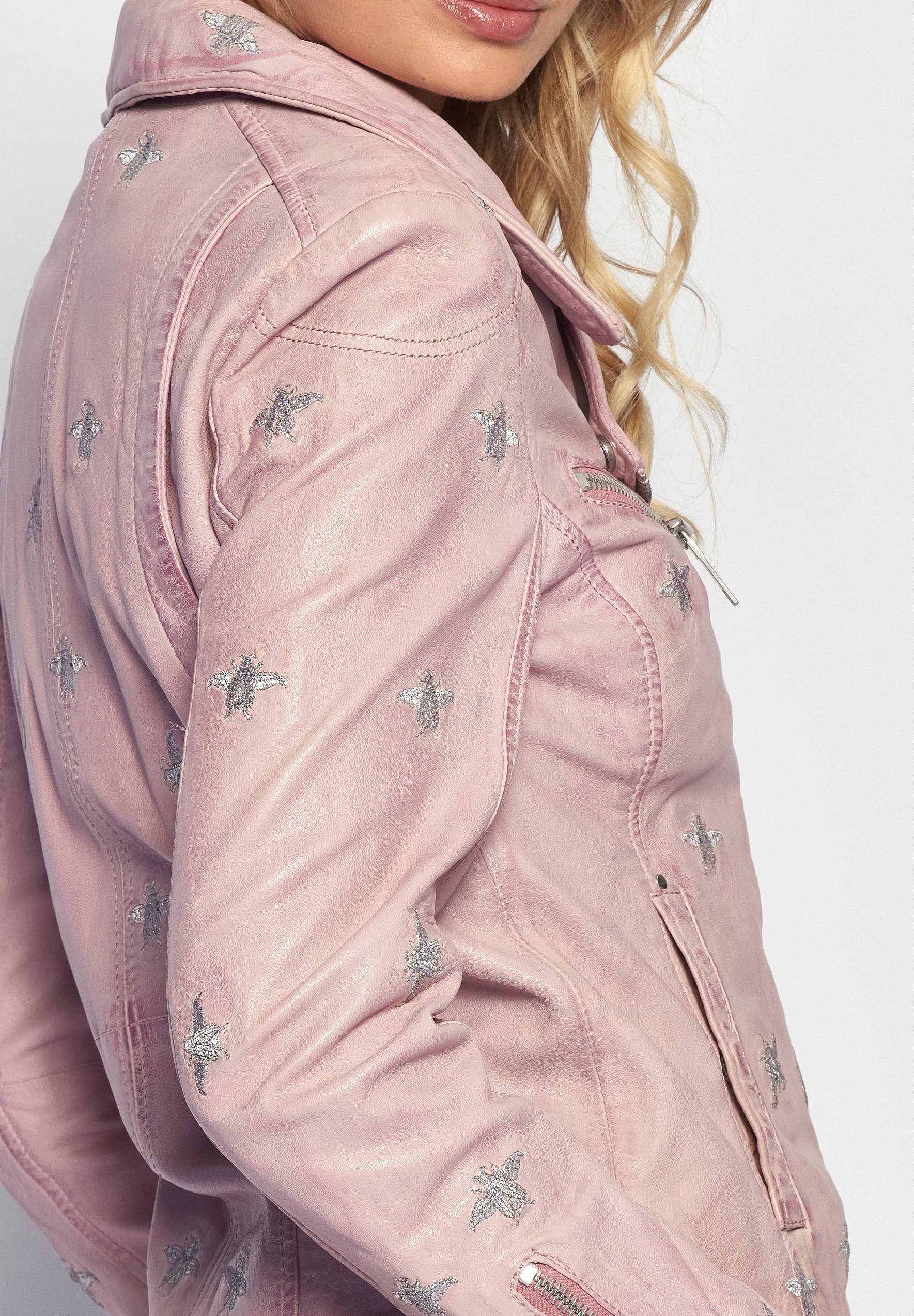 Lederjacke pink Blackridge Maze