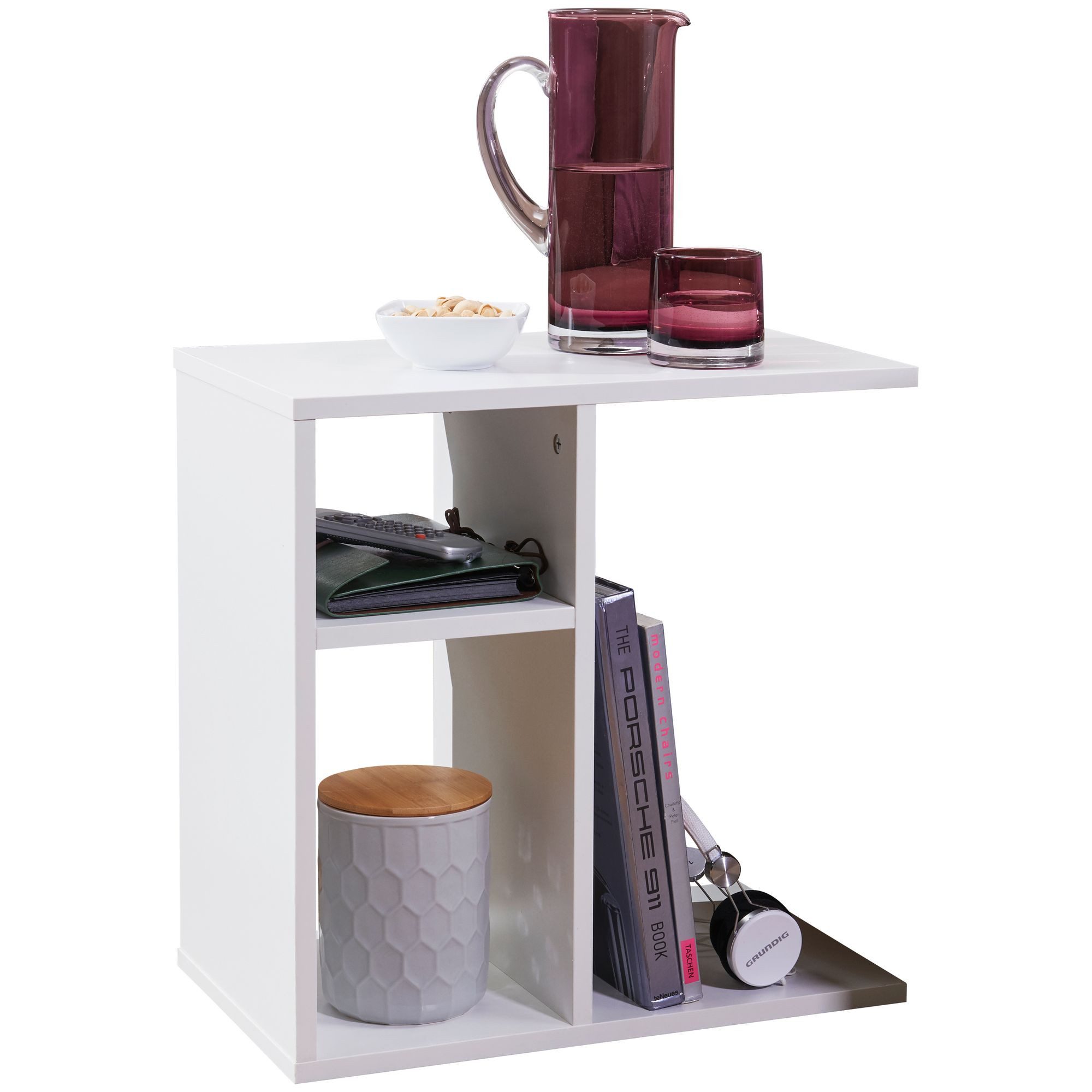 Wohnling Beistelltisch WL5.315 Holz Anstelltisch Couchtisch Klein Sofatisch Weiß (50x50x30 cm Holz Weiß, Design Anstelltisch Sofa), Kleiner Wohnzimmertisch, Sofatisch Rechteckig