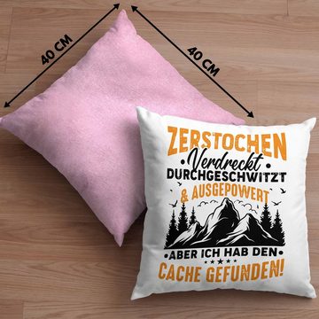 Trendation Dekokissen Trendation - Geocaching Kissen Geschenk Lustiger Spruch GPS-Schnitzeljag Geschenkidee Pfadfinder Geburtstag Geocacher Dekokissen mit Füllung 40x40