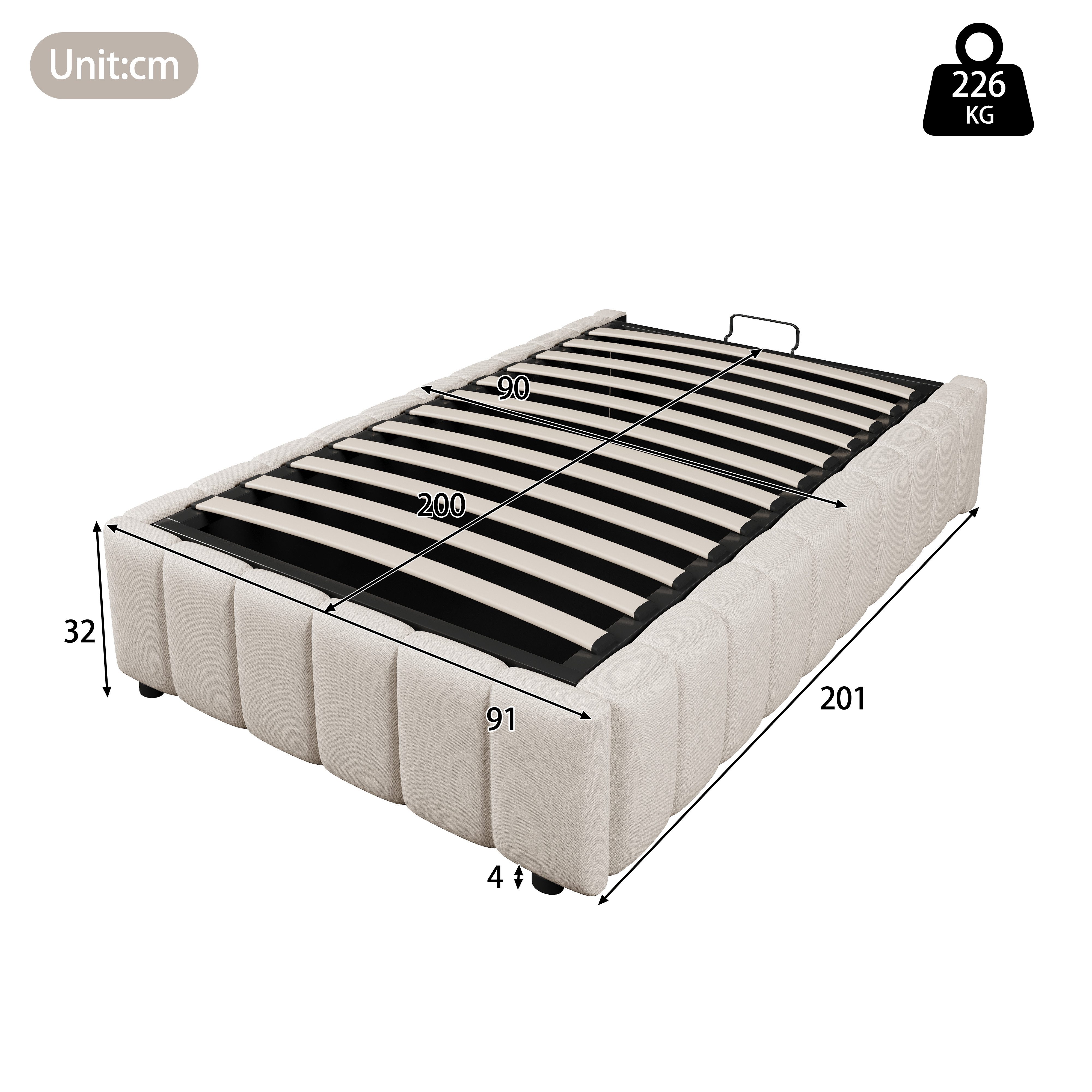 TavilaEcon Boxspringbett hydraulische Lagerung, ohne Kopfteil, günstig online kaufen