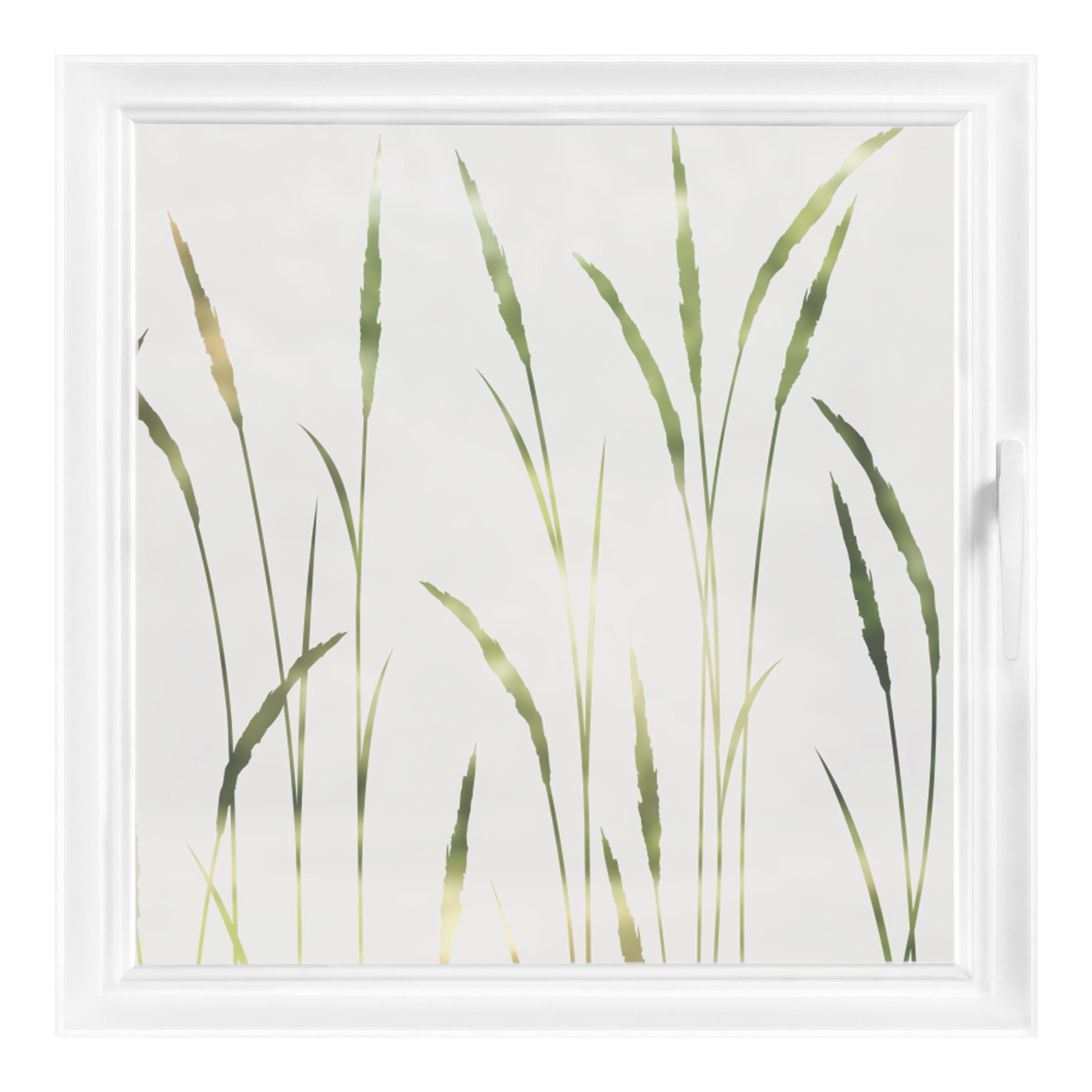 Bilderdepot24 Fensterfolie statisch haftend Motiv Fensterdeko Gräser Schilf II Blume, blickdicht, Innen Fenster Tür Balkontür Küche Badezimmer Wohnzimmer Schlafzimmer
