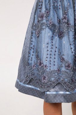 Krüger Madl Dirndl "Nayara" mit Süitzenschürze 49396 - Blau Grau 60cm