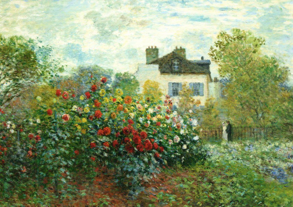 Postkarte Kunstkarte Claude Monet "Der Garten des Künstlers in Argenteuil"