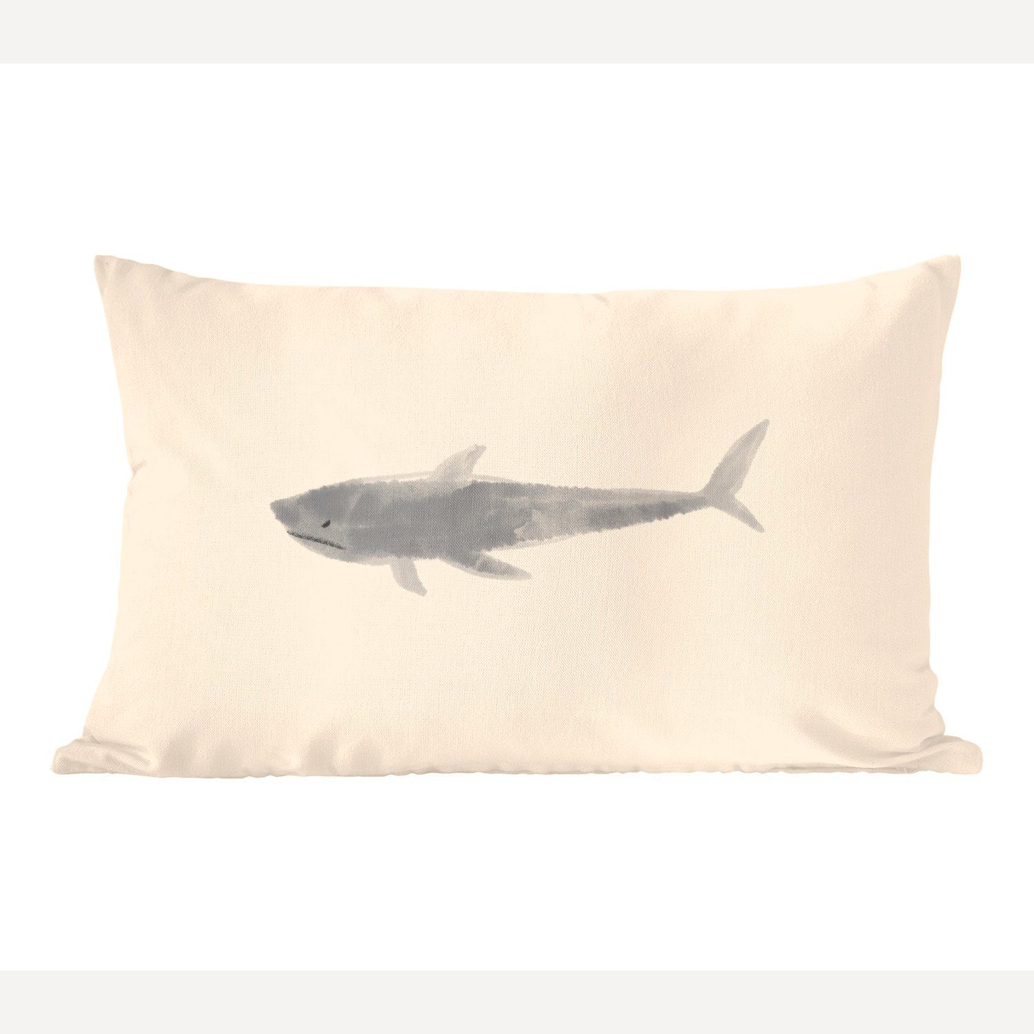 mit Füllung, Dekokissen Fische MuchoWow - Meerestiere Dekoration, Dekokissen Schlafzimmer Pastell Zierkissen, Aquarell, - Wohzimmer -