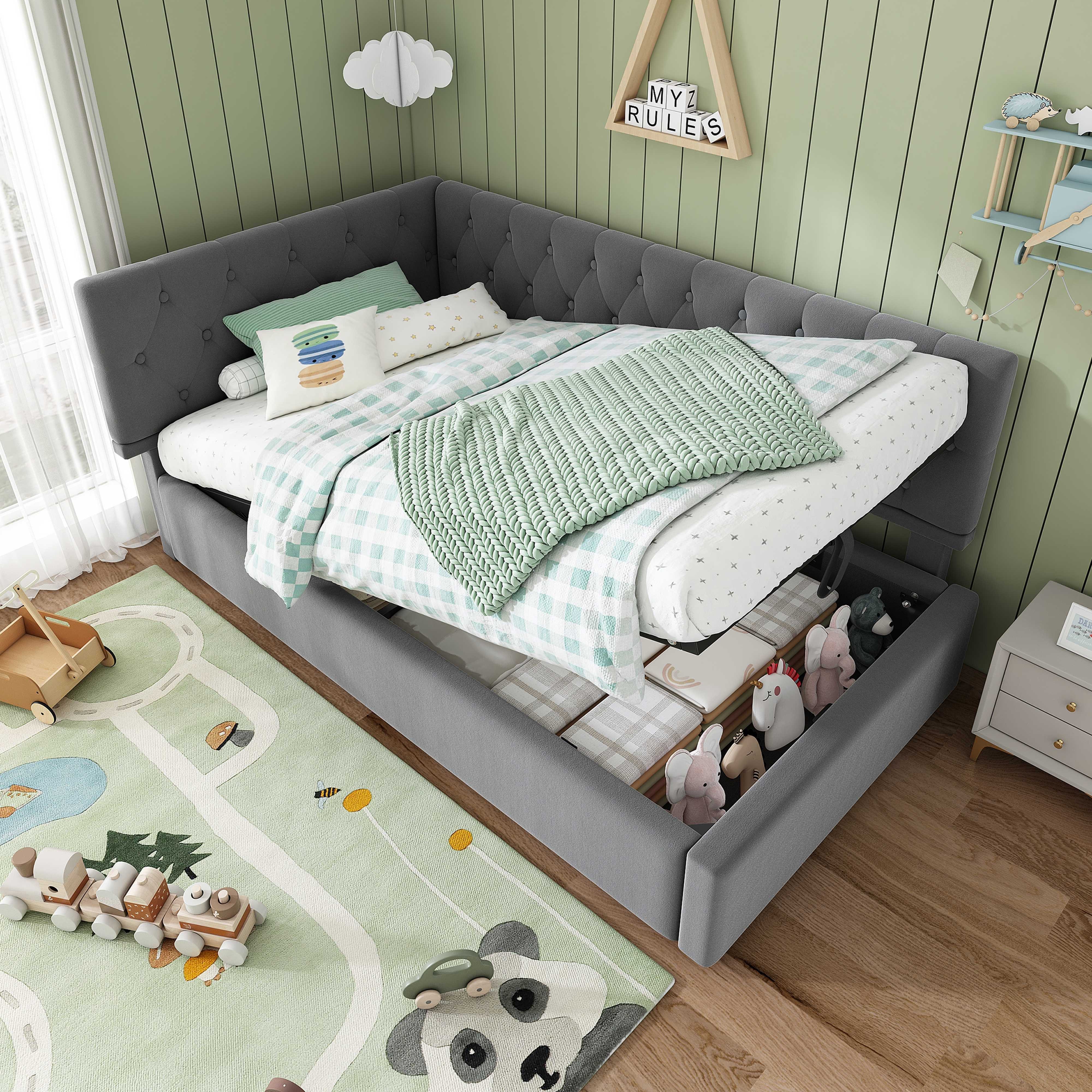 BlingBin Einzelbett Polsterbett Tagesbett Daybett Kinderbett Jugendbett (1- günstig online kaufen