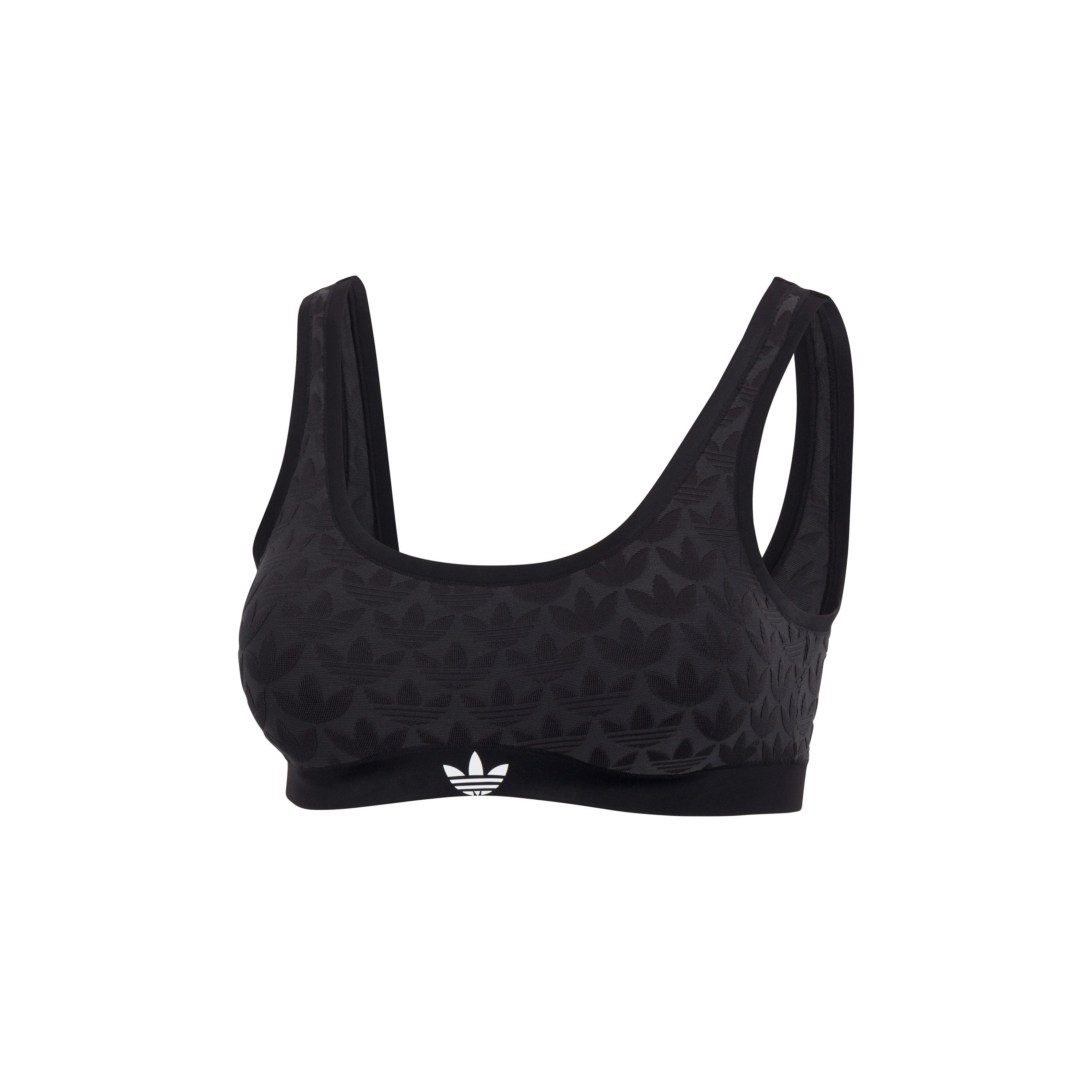 adidas Originals Bralette Microterrot Monogram elastischer Bund, Allover-Logo, weich, breite Träger