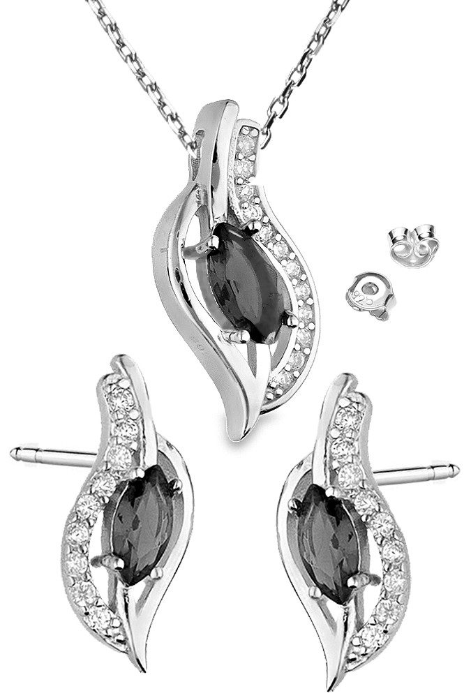 Limana Schmuckset 925 Silber Kette mit Ohrringe Ohrstecker Halskette Anhäng günstig online kaufen