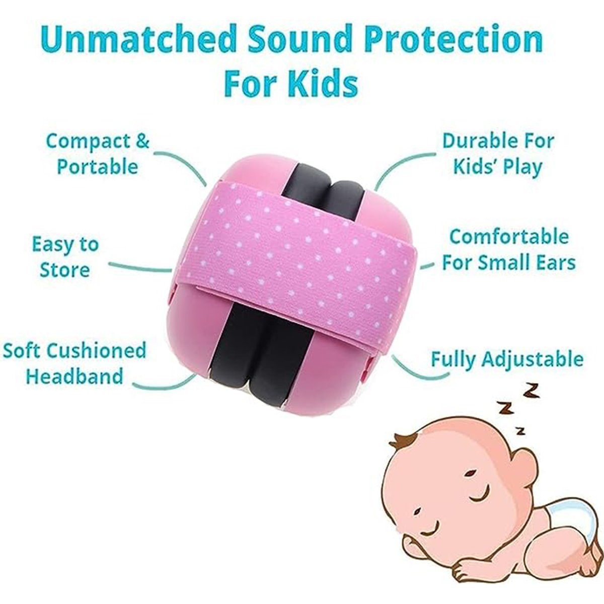 XDeer Lärmschutz Lärmschutz Kopfhörer Baby Baby Kopfhörer Ohrenschützer, Gehörschutz Kinder Baby Gehörschutz Gehörschutzstöpsel Kinder Rosa