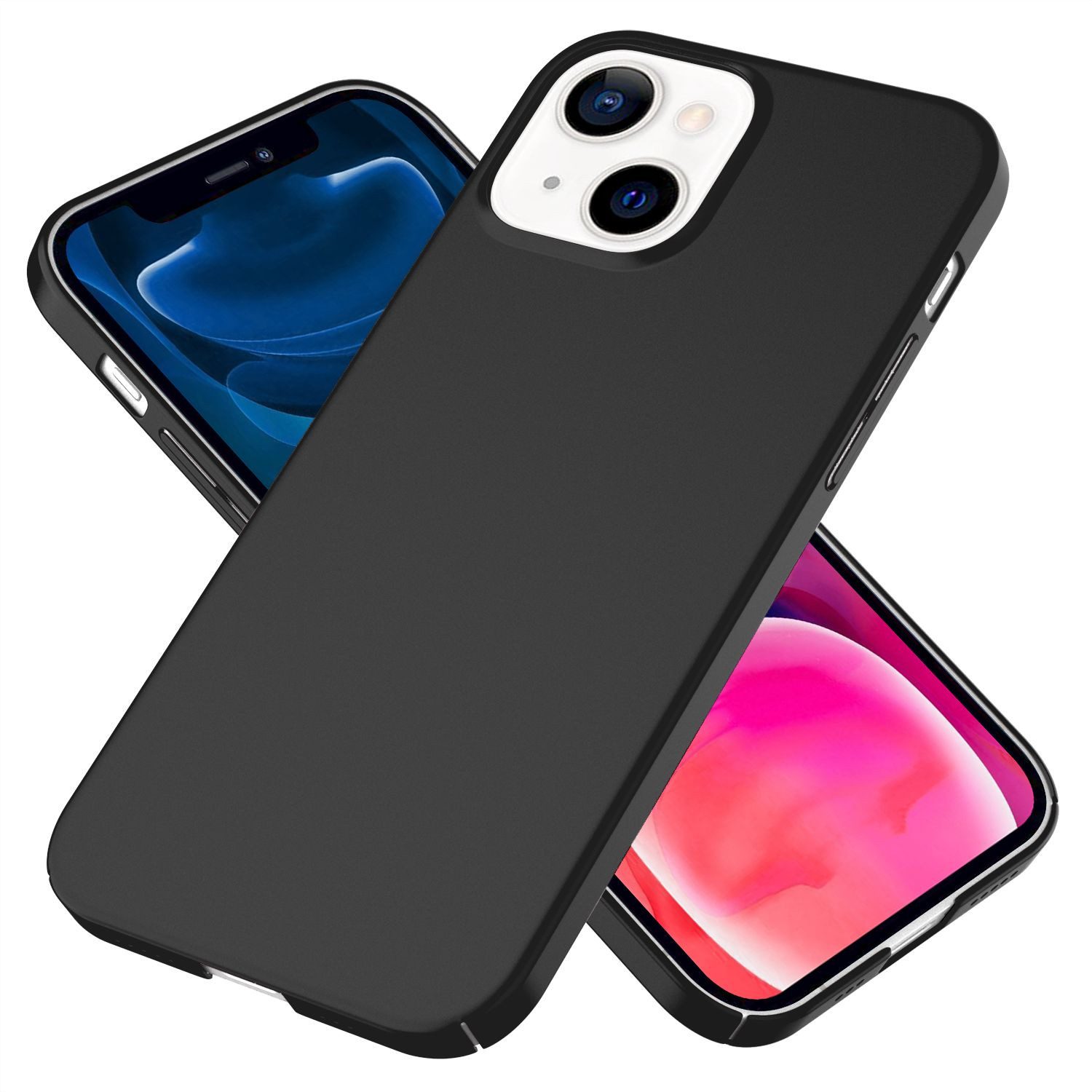 Nalia Smartphone-Hülle Apple iPhone 13 Mini 13,7 cm (5,4 Zoll), Ultra Dünne 0,5mm Hülle / Mattes Hardcase / Silk Touch / Extra Leicht