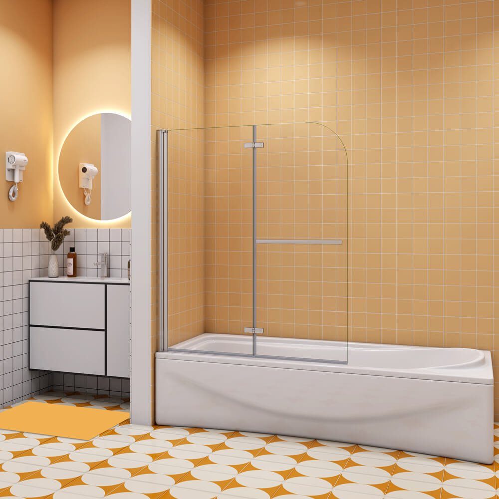 duschspa Badewannenaufsatz 6mm Nano Glas Badewannenaufsatz Faltwand Duschwand auf Badewanne, Einscheibensicherheitsglas, Sicherheitsglas, (Set), Duschwand erhältlich 3 verschiedenen Breiten