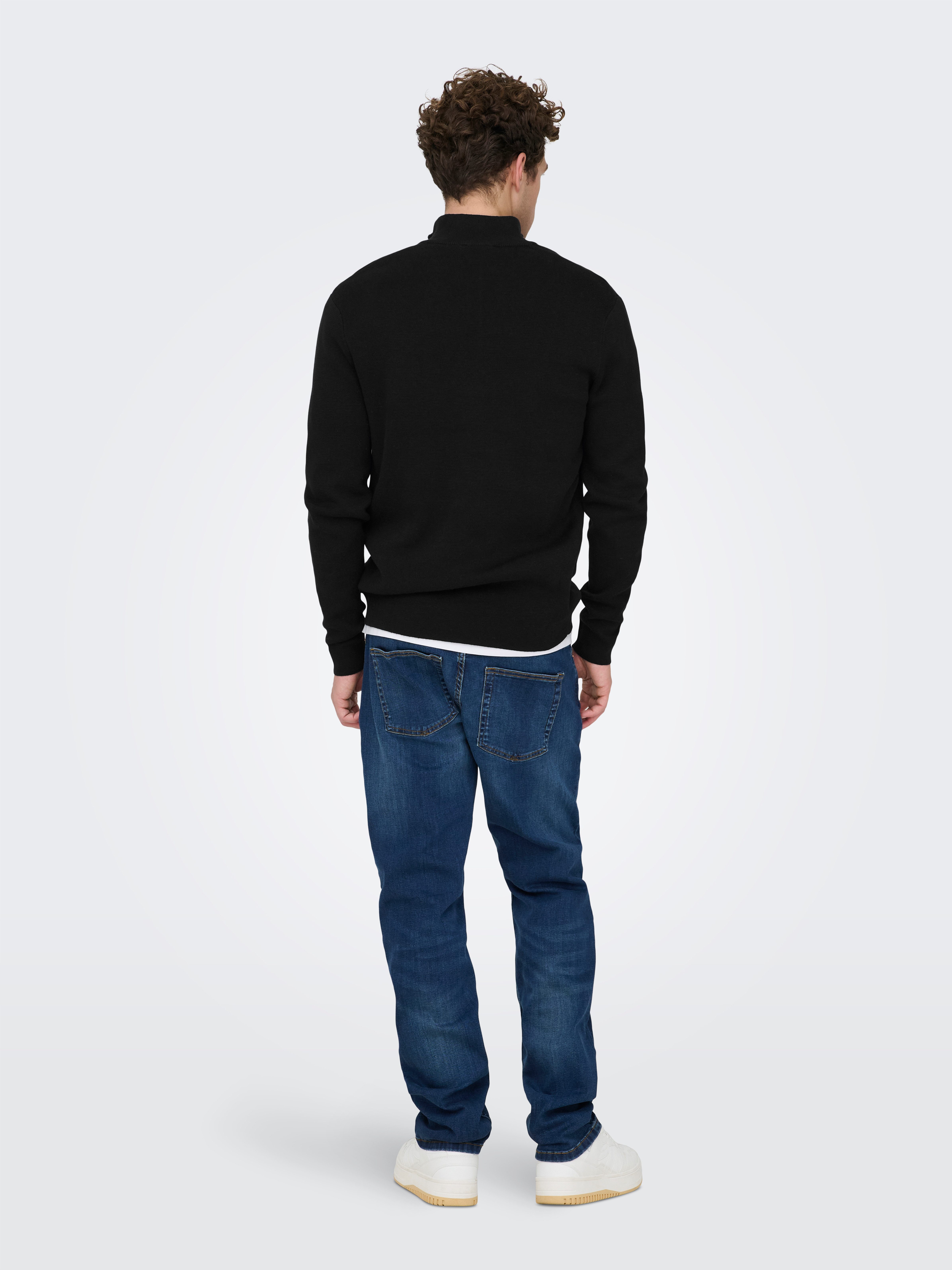 ONLY & SONS Troyer ONSTING LIFE REG HALF ZIP KNIT NOOS Baumwolle, regular fit – Bild 5 von 5