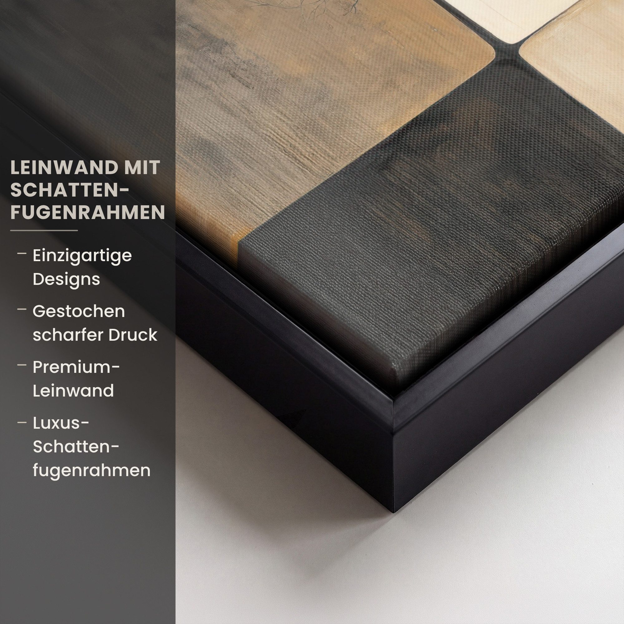 OneMillionCanvasses® Leinwandbild mit Rahmen - Baum - Ebenen - Äste - Farbverlauf, Fotodruck (1 St), Leinwand Bilder Klein, Wand Dekoration Aesthetic 20x20cm – Bild 3 von 5