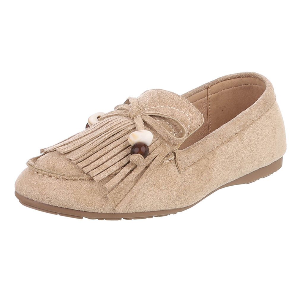 Ital-Design Eleganter Mokassin für Damen mit fransigem Design Slipper (9155 günstig online kaufen