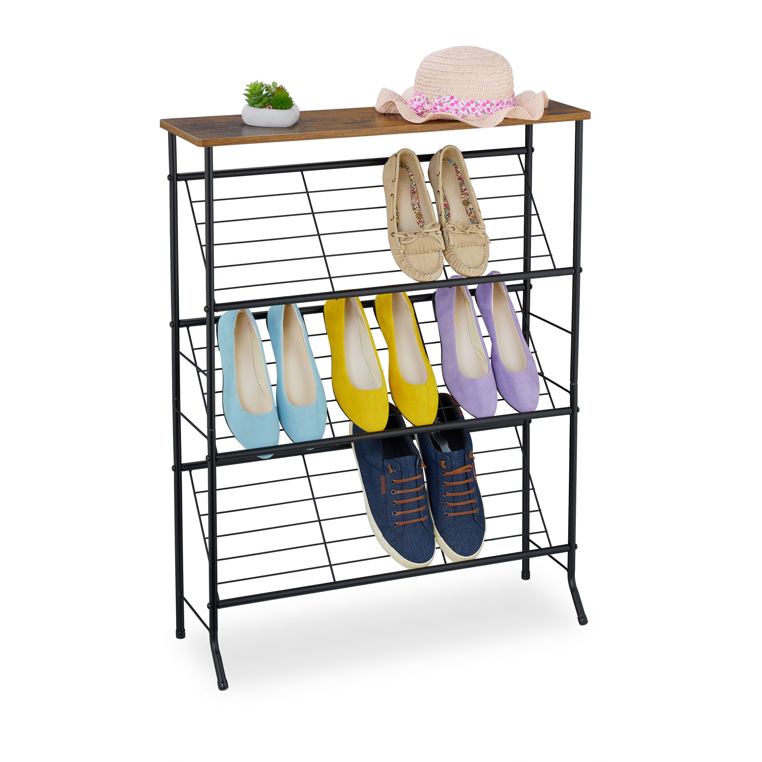 relaxdays Schuhregal Industrial Schuhregal für 9 günstig online kaufen