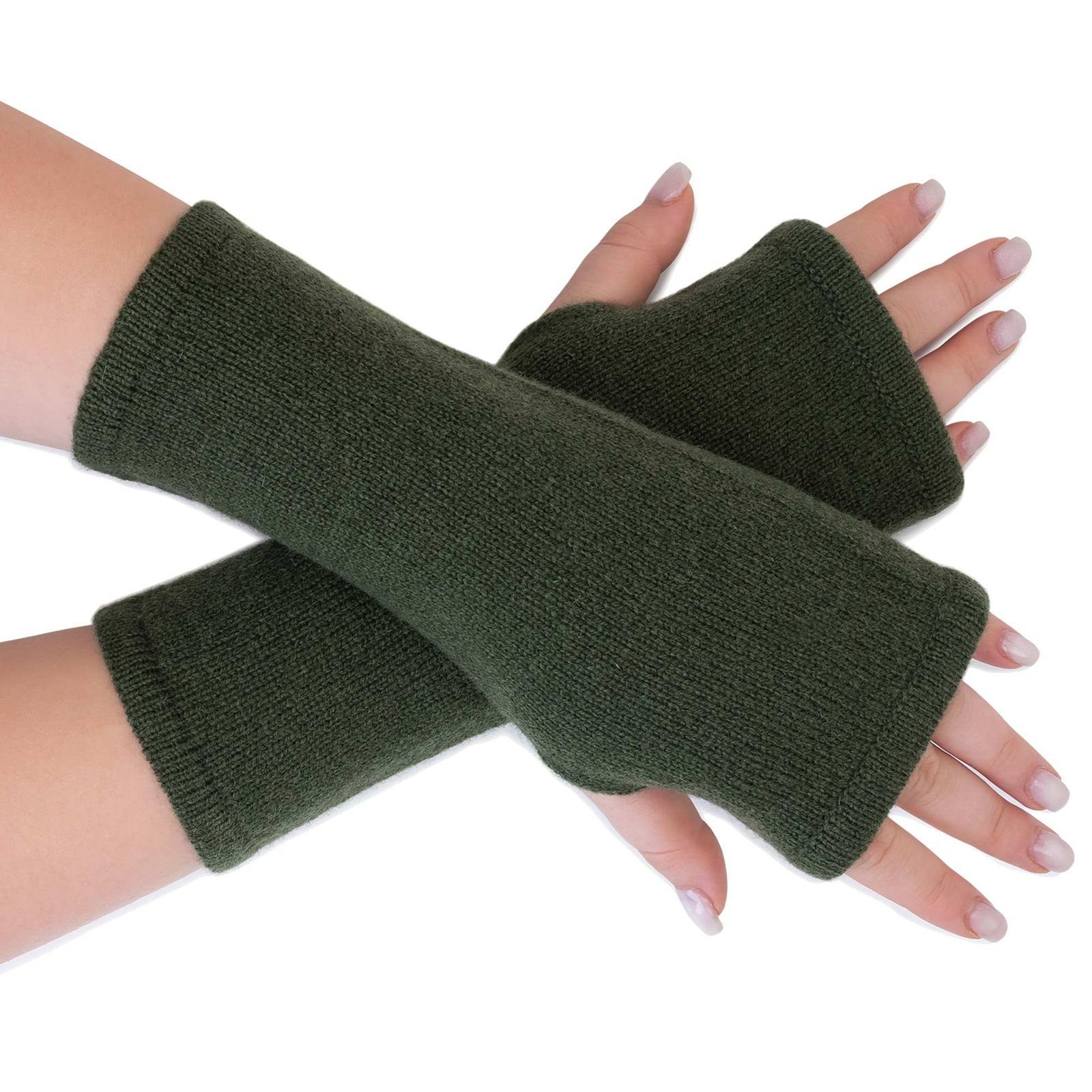 ALMHUBER Armstulpen Damen Armstulpen Handwärmer Pulswärmer Handschuhe Lammwolle Strick