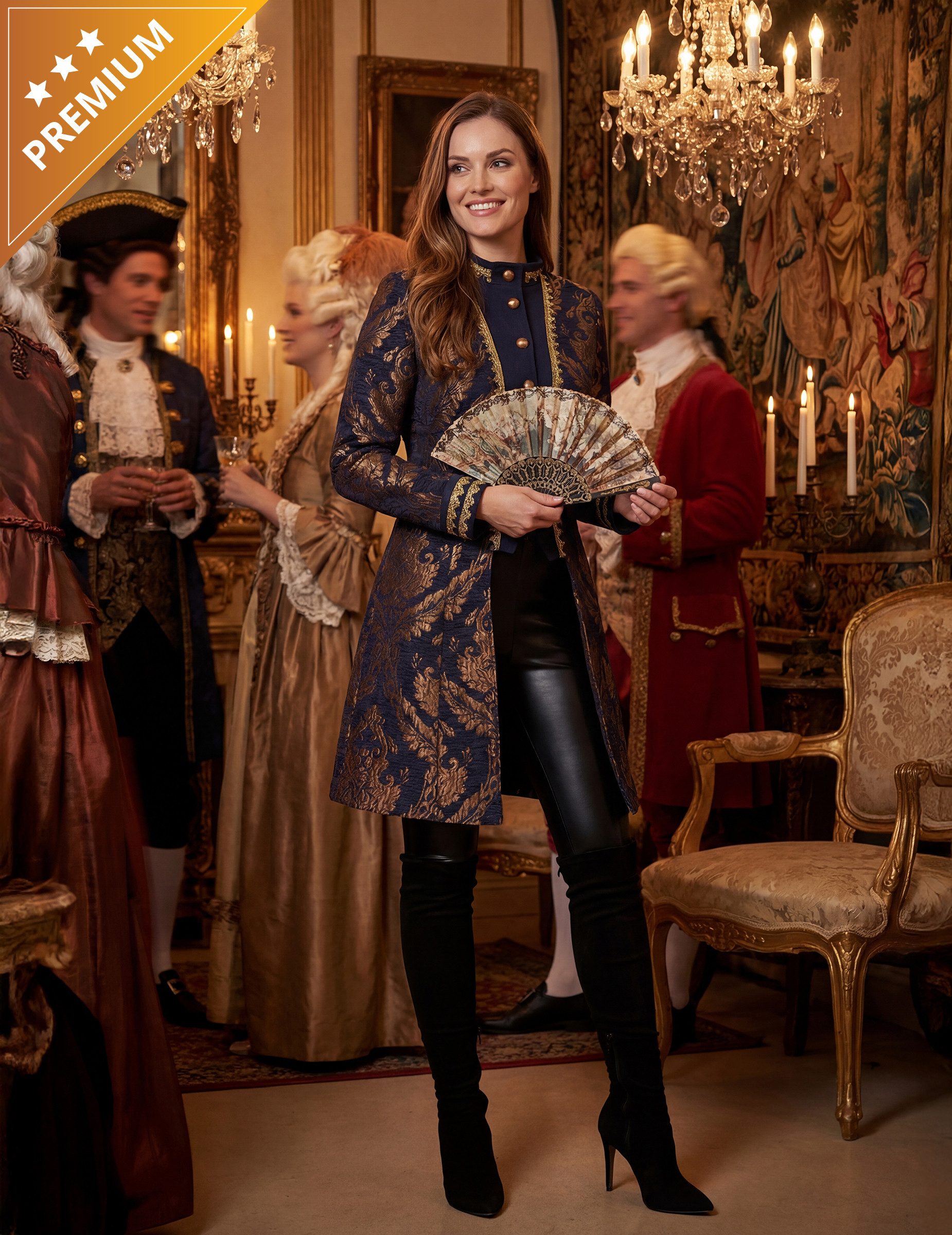 Wilbers Partyanzug Barockjacke Damen Blau Luxus bestickt günstig online kaufen