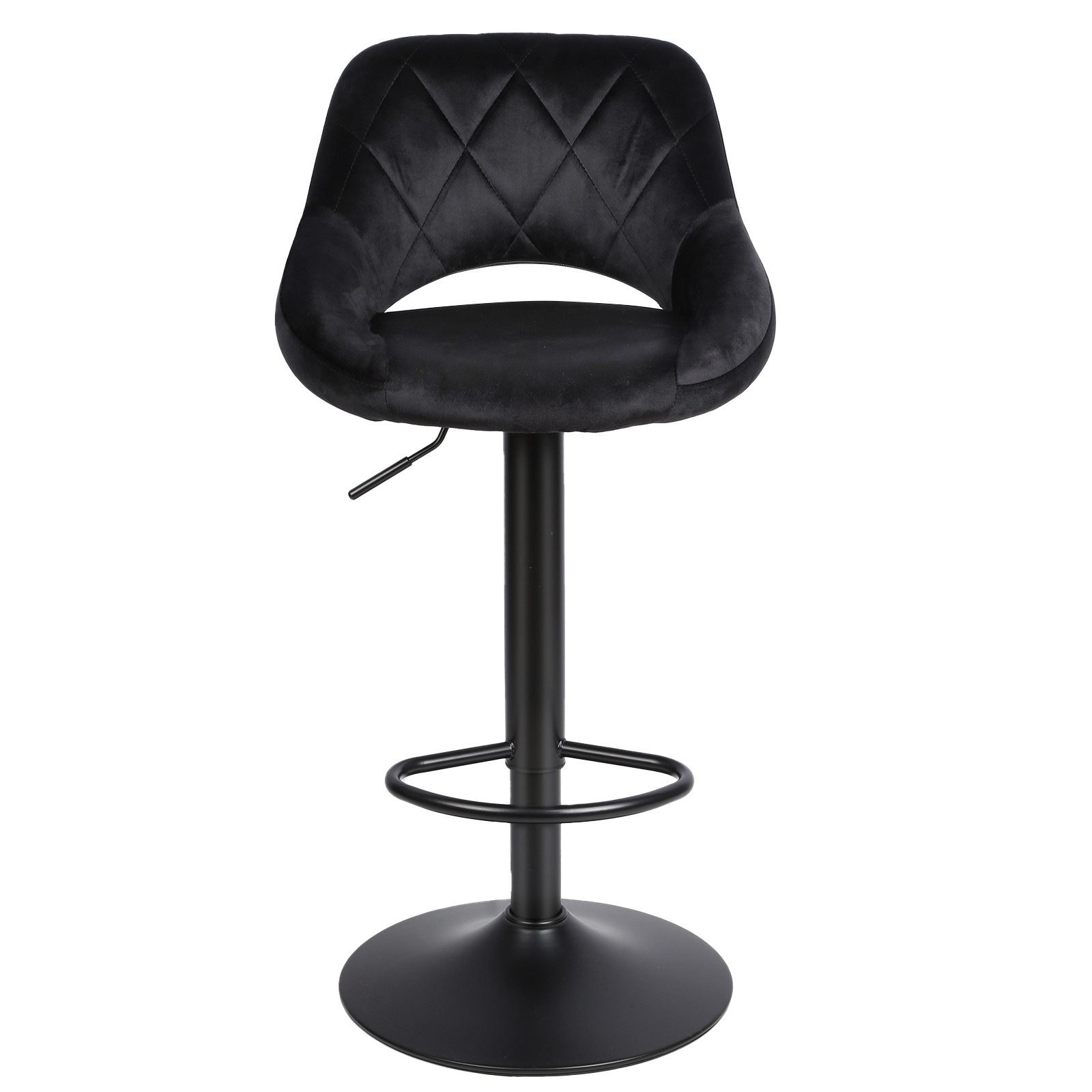 JEOBEST Barhocker Barstuhl Gepolsterte Sitzfläche aus Samt, Tresenhocker mit Rückenlehne, (Set, 2 St), Schminkhocker, Höhenverstellbar, 360°Drehbar – Bild 4 von 5