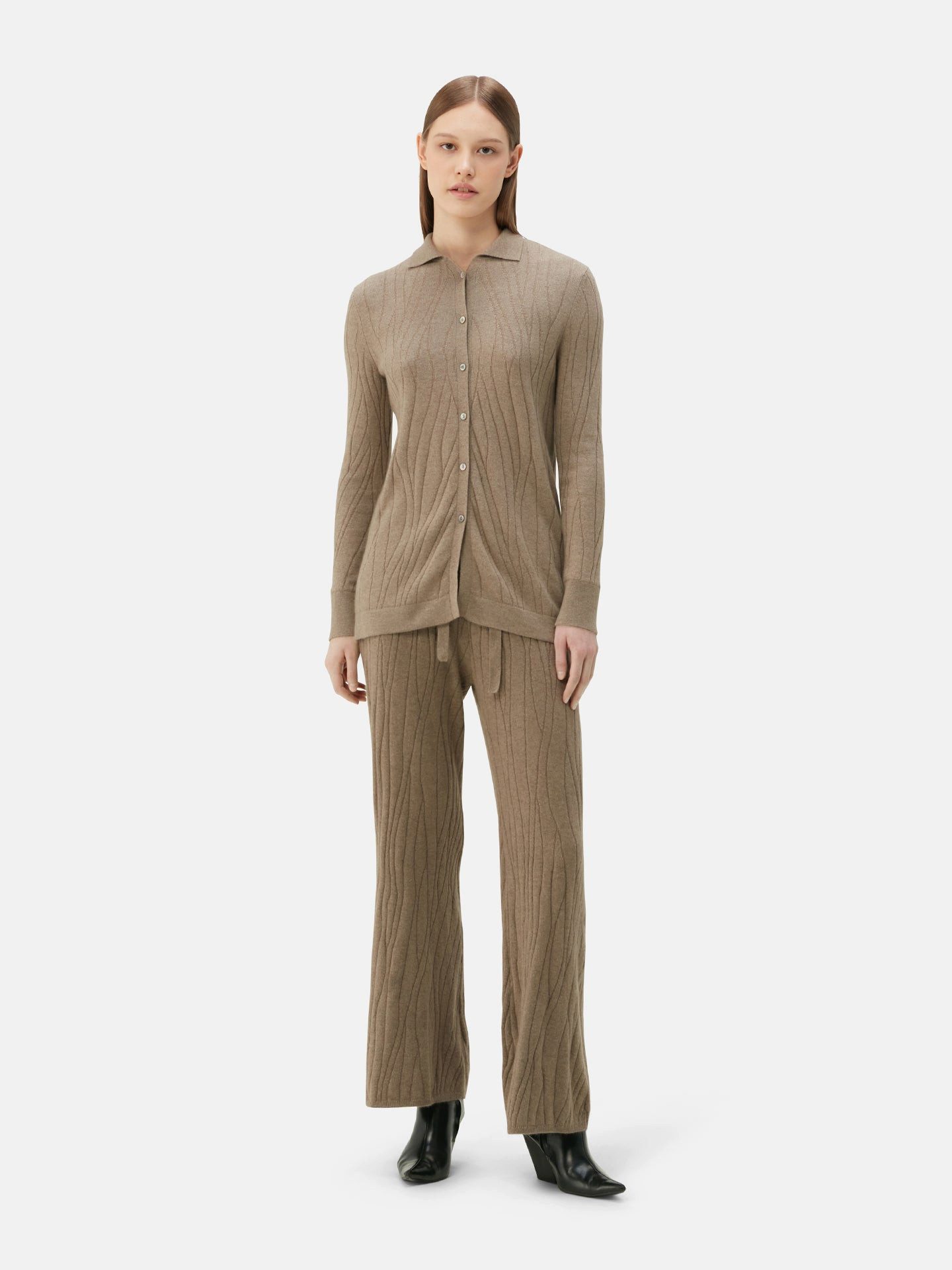 GOBI Cashmere Cardigan Naturfarbe Kaschmir Strickjacke