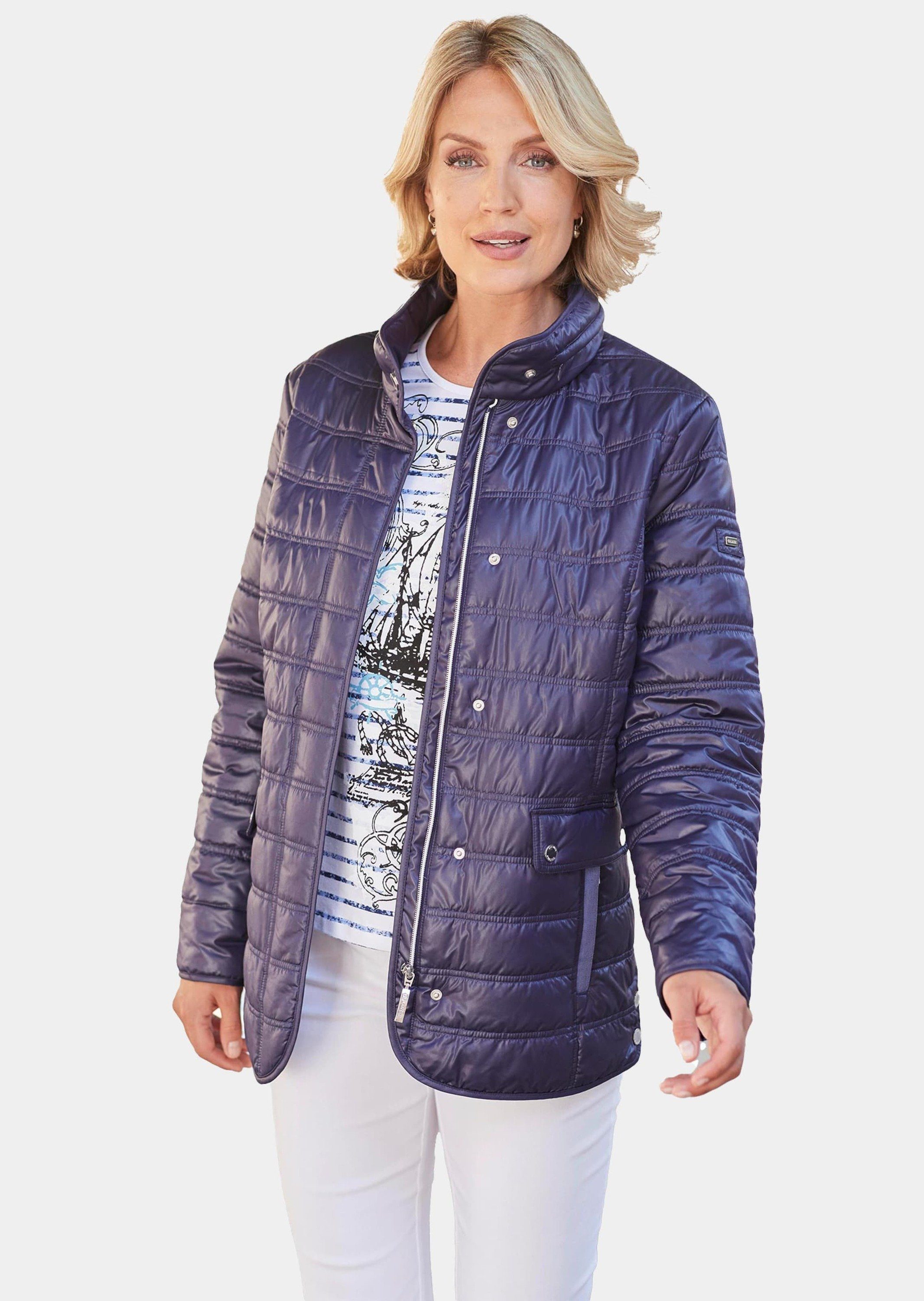 GOLDNER Steppjacke Leichte Steppjacke mit vielen Details marine