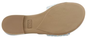 BOSS Millie Slide Pantolette, Blockabsatz, Sommerschuh, Schlappen mit schickem Muster