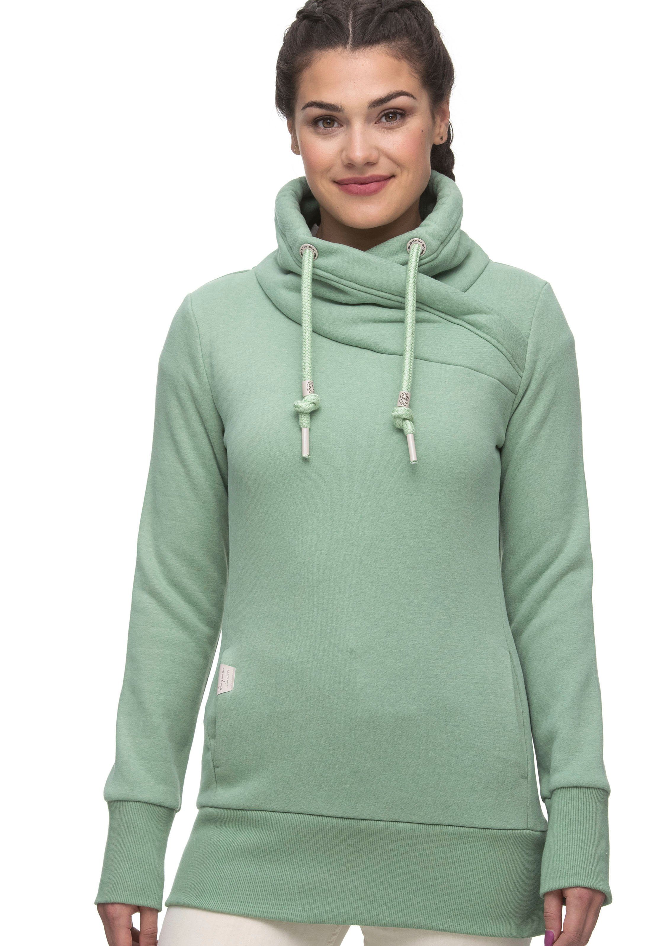 asymetrischem NESKA Ragwear GREEN mit LIGHT Schalkragen 5041 Sweater